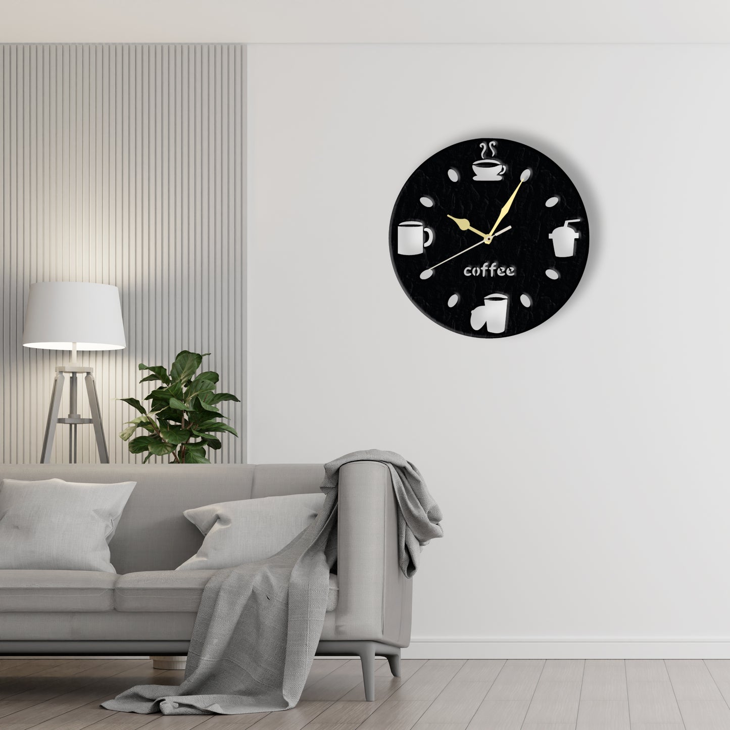 Coffee Mug Cafe Clock Laser Cut Metal Wall Clock