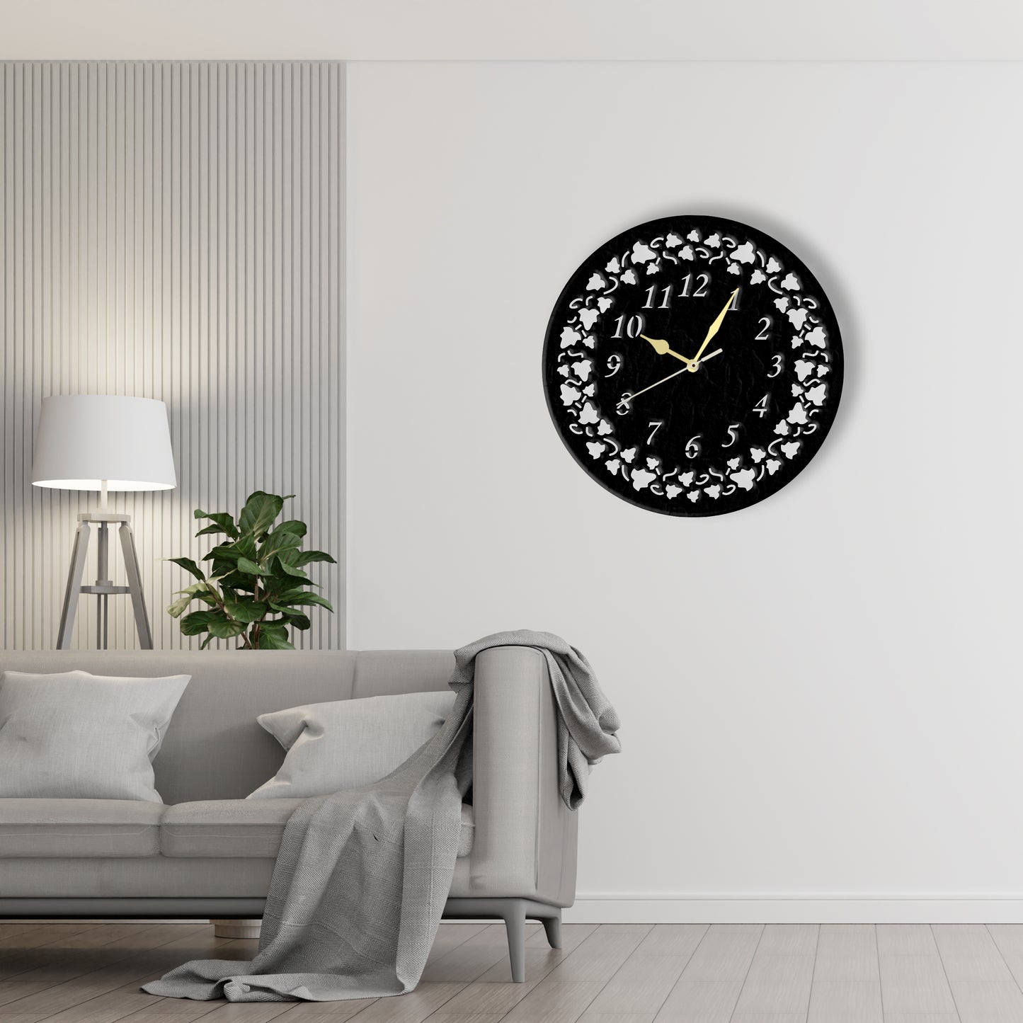 Spokes Minimalist Clock Laser Cut Metal Wall Clock