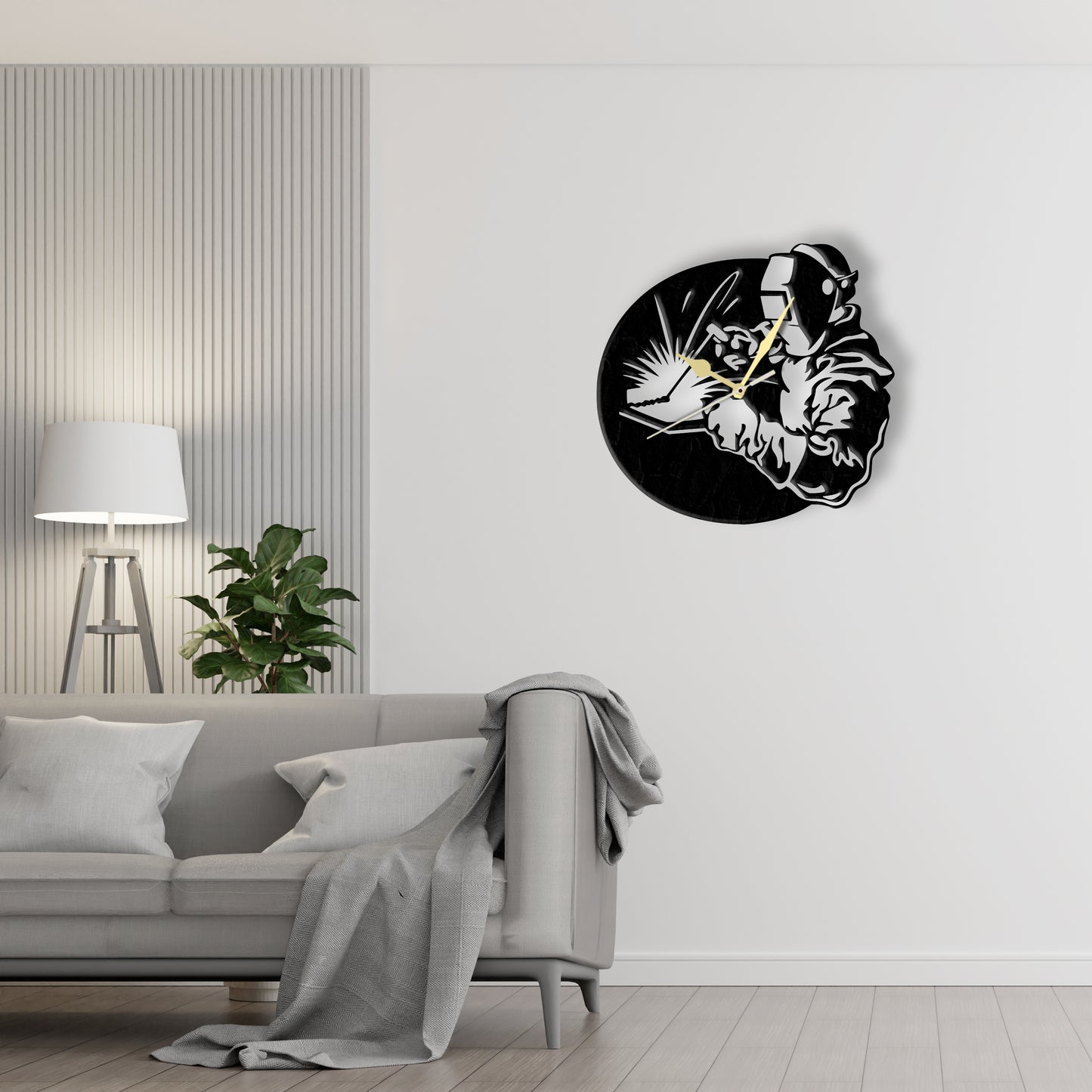 Welding Shop Clock Laser Cut Metal Wall Clock