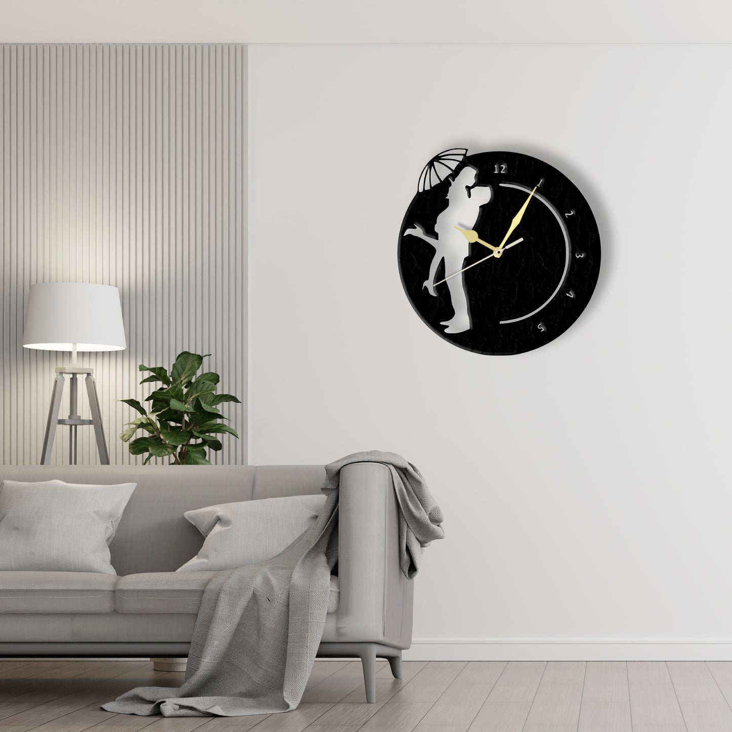 Love Heart Clock Laser Cut Metal Wall Clock