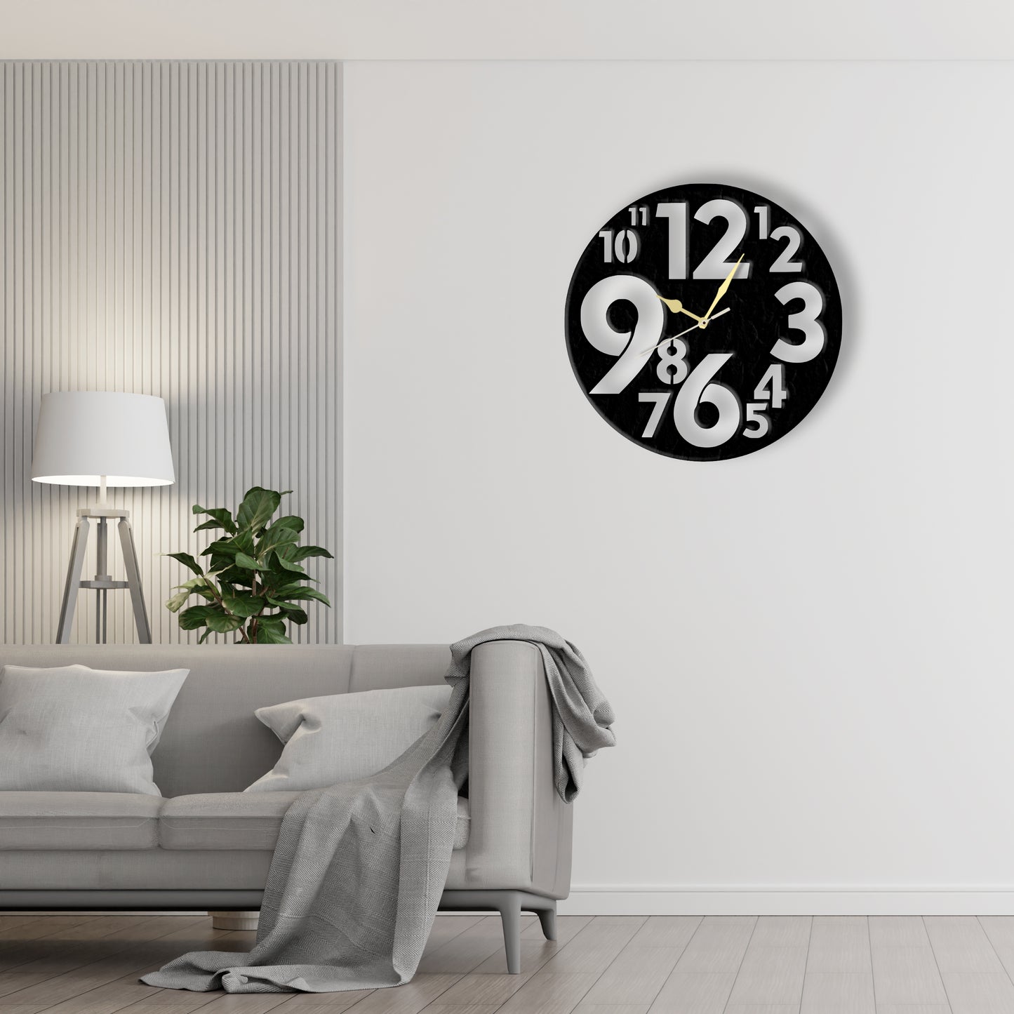 Round Minimalist Clock (v60) Laser Cut Metal Wall Clock