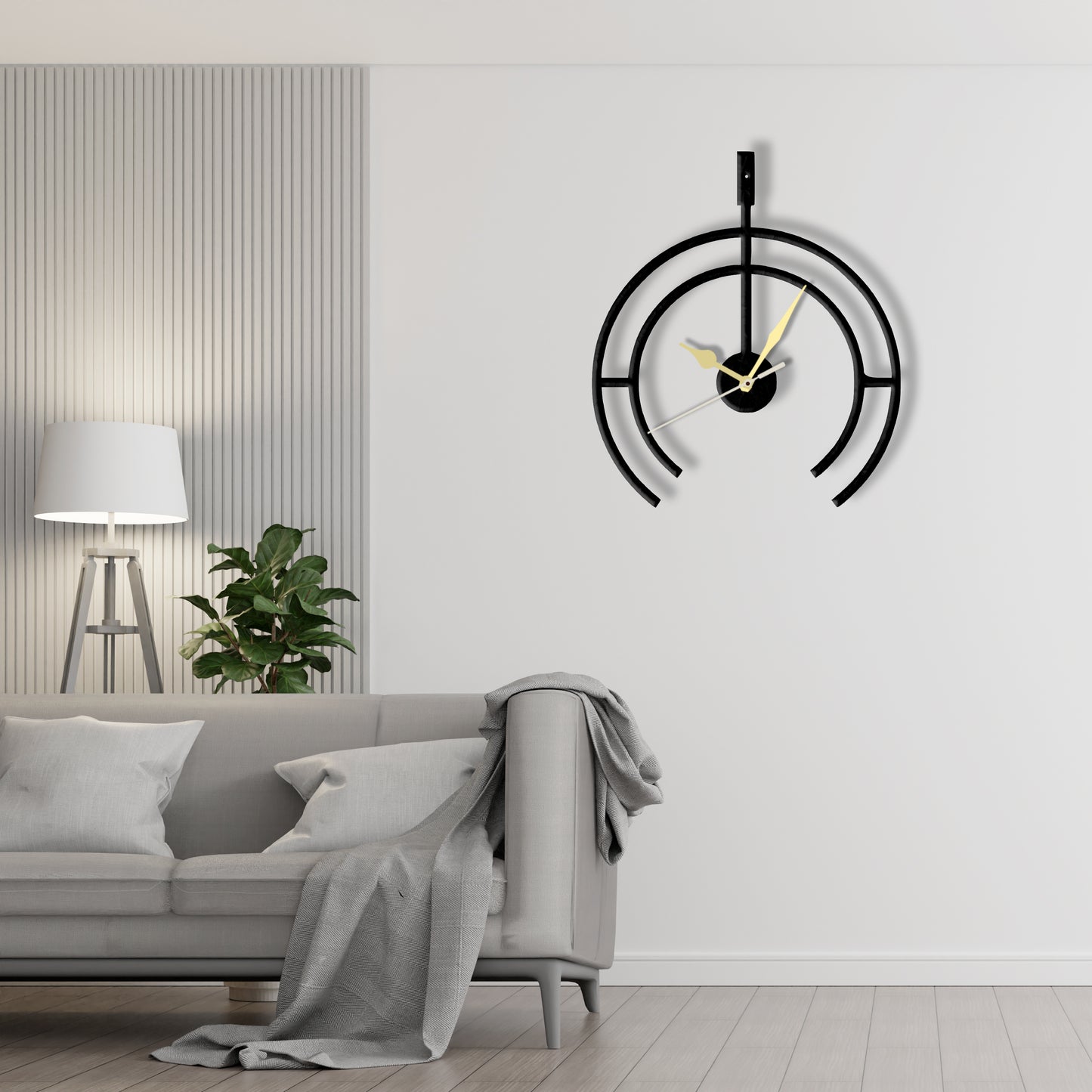 Round Minimalist Clock (v8) Laser Cut Metal Wall Clock