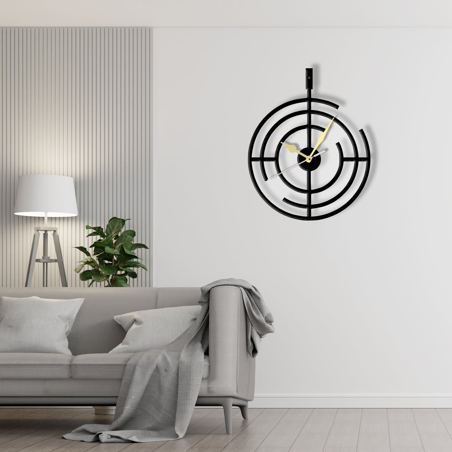 Round Minimalist Clock (v9) Laser Cut Metal Wall Clock