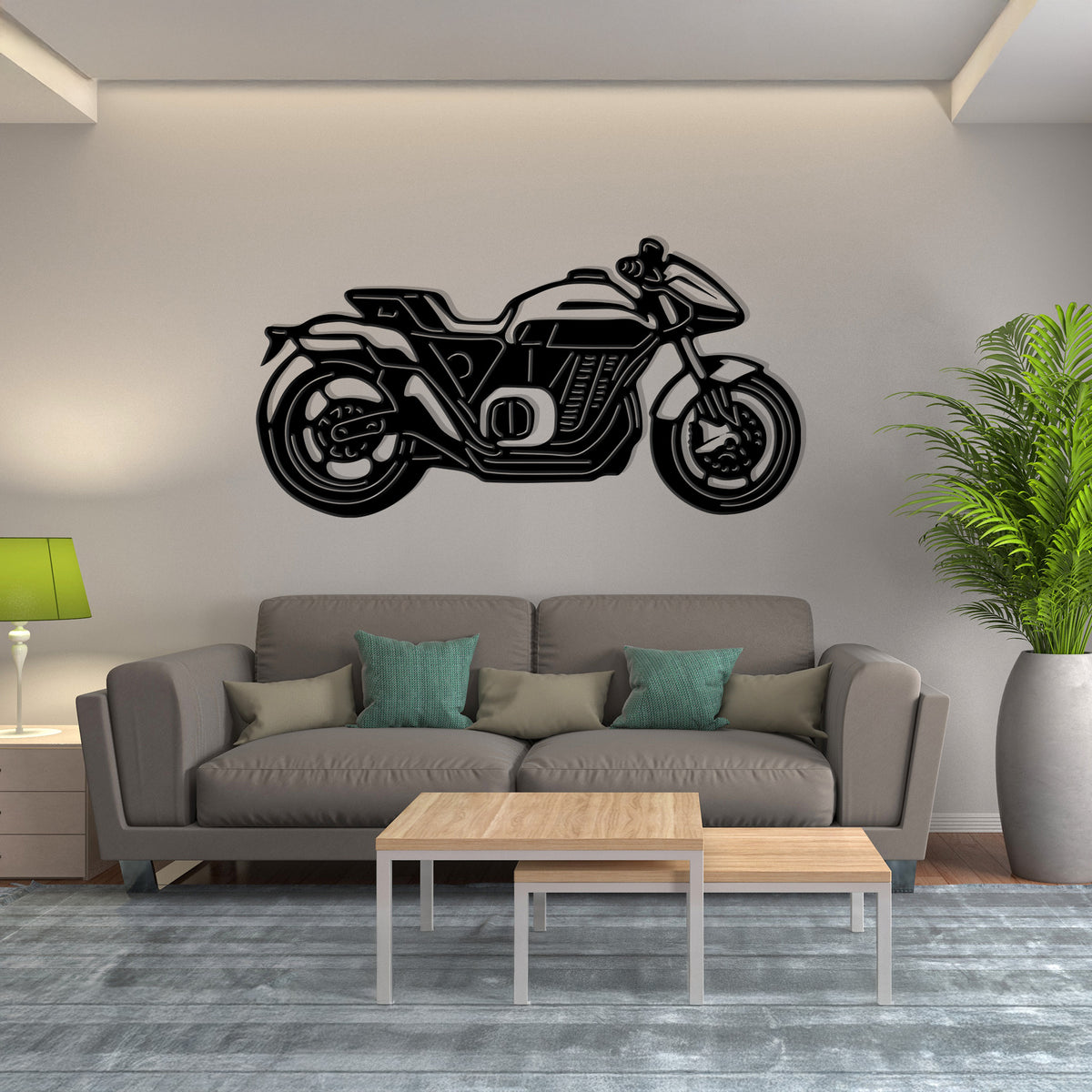 Sport Bike with Rider - Front View Attack Stance