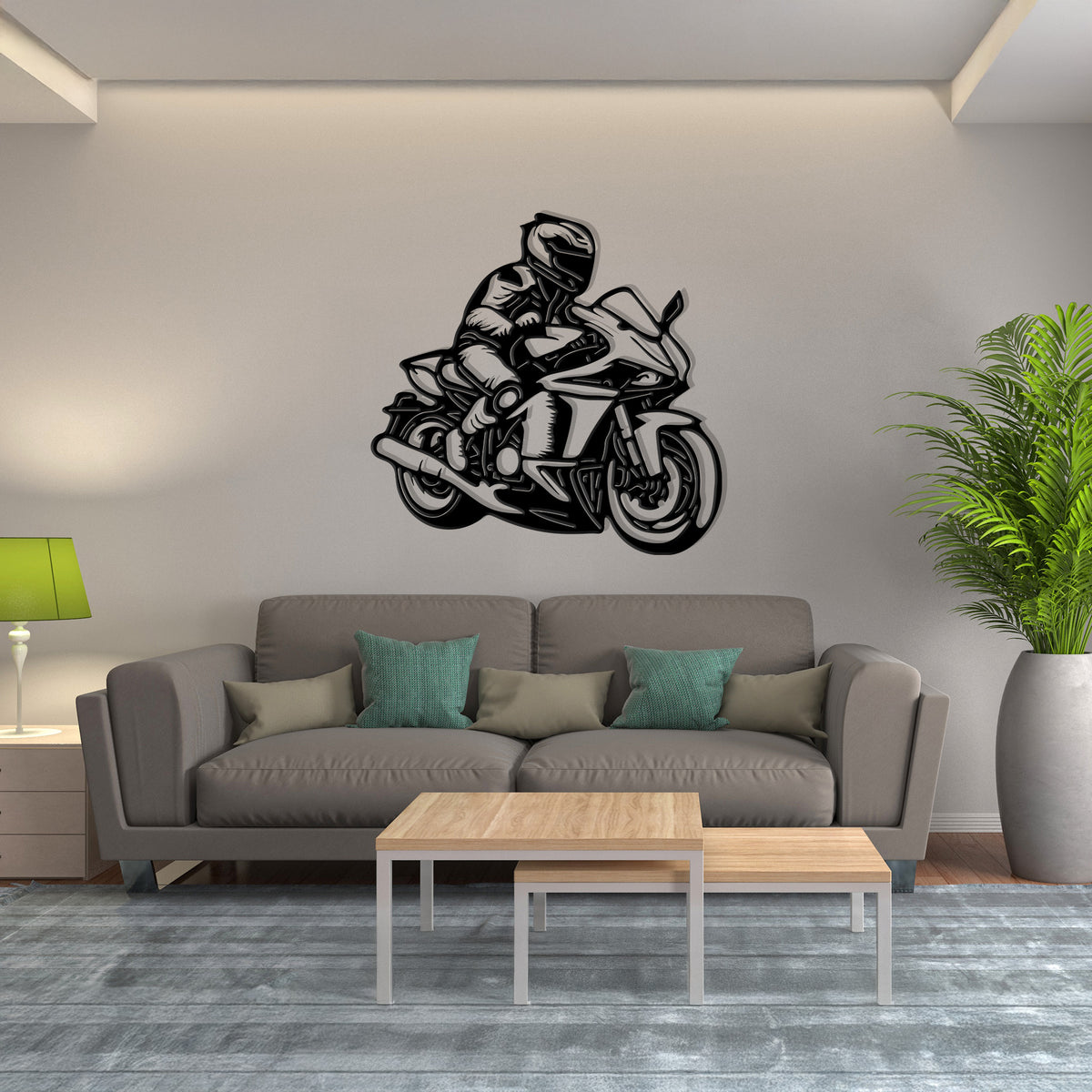 Sport Bike with Rider - MotoGP Racing Silhouette