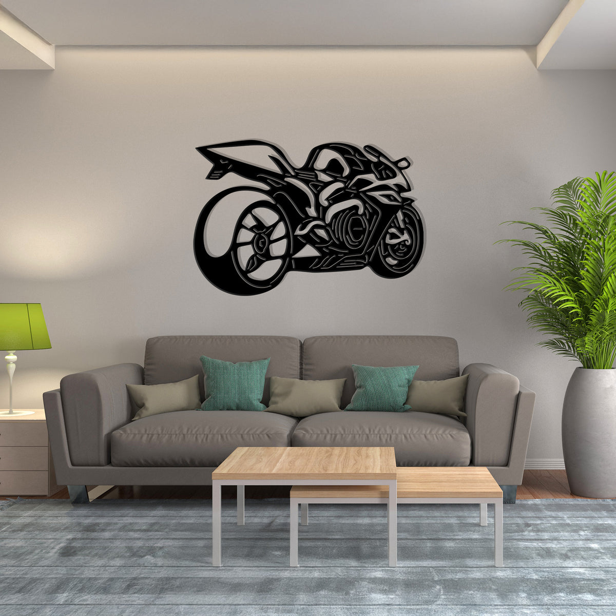 Sport Bike with Rider - Side View Racing