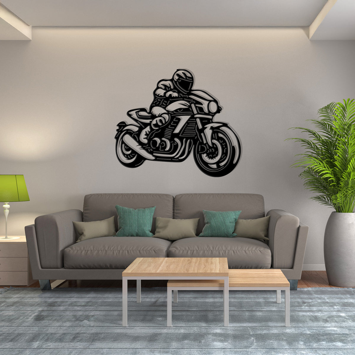 Sport Bike with Rider - Superbike Racing Pose