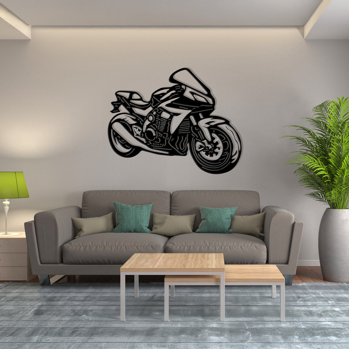 Sport Bike with Rider - Yamaha R6 Style