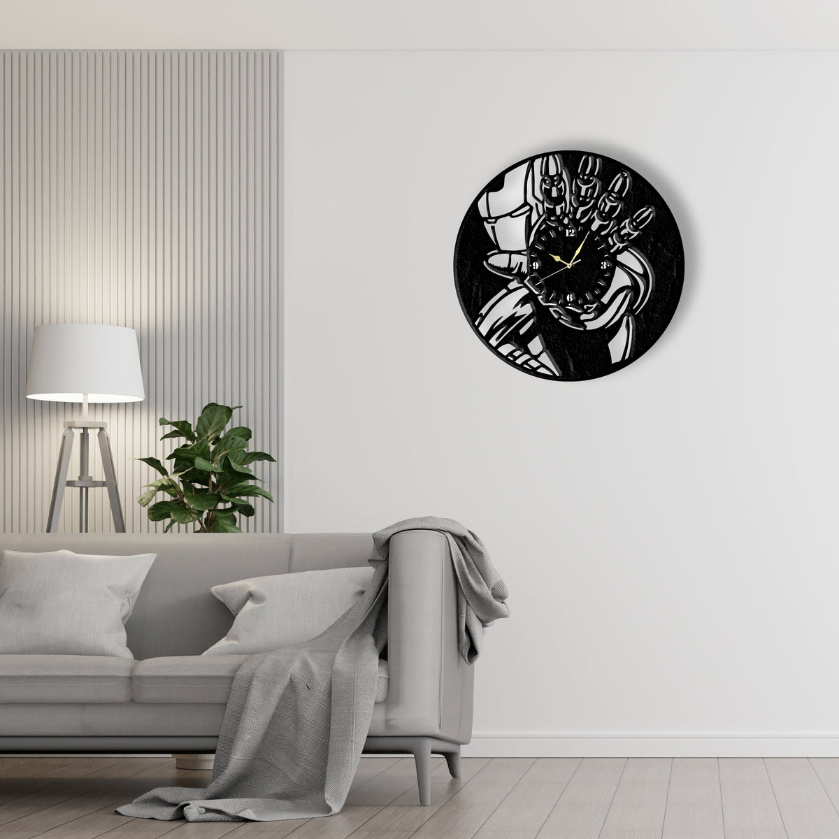 Iron Man Clock  Laser Cut Metal Wall Clock