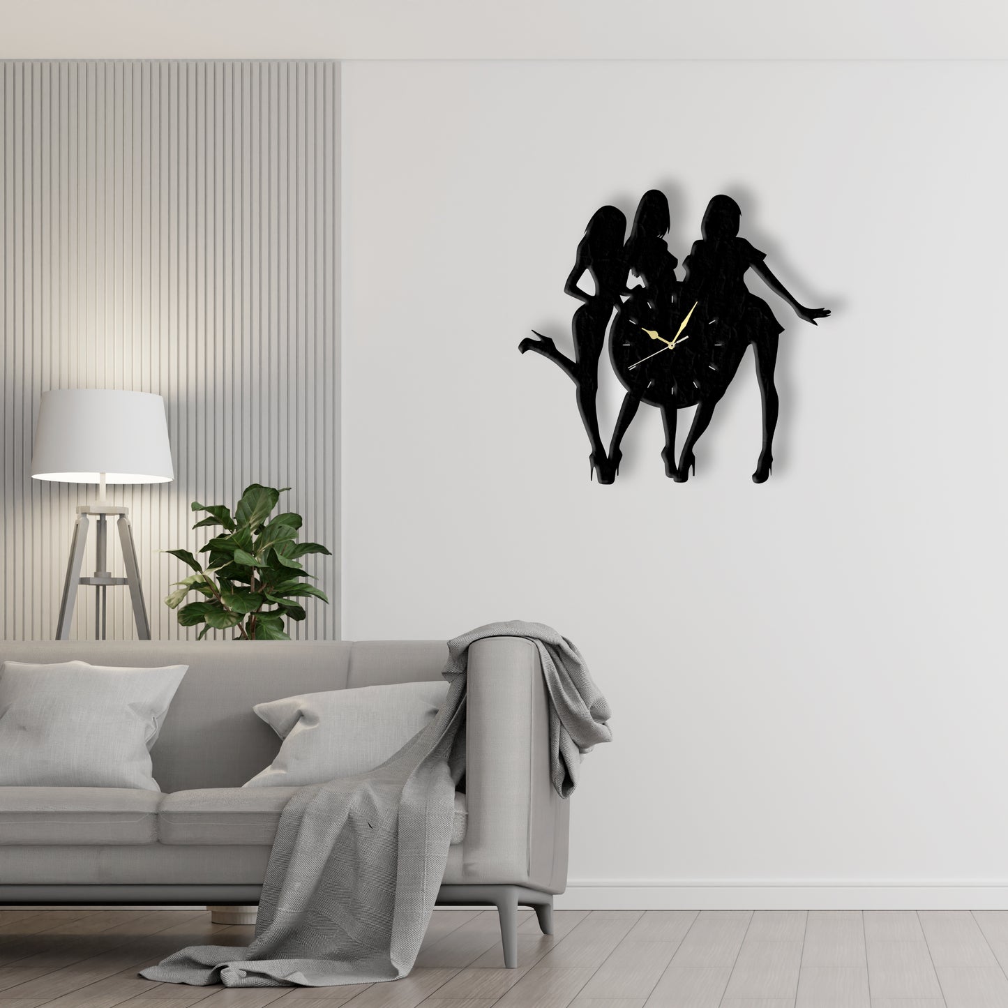 Silhouette Girl Clock  Laser Cut Metal Wall Clock