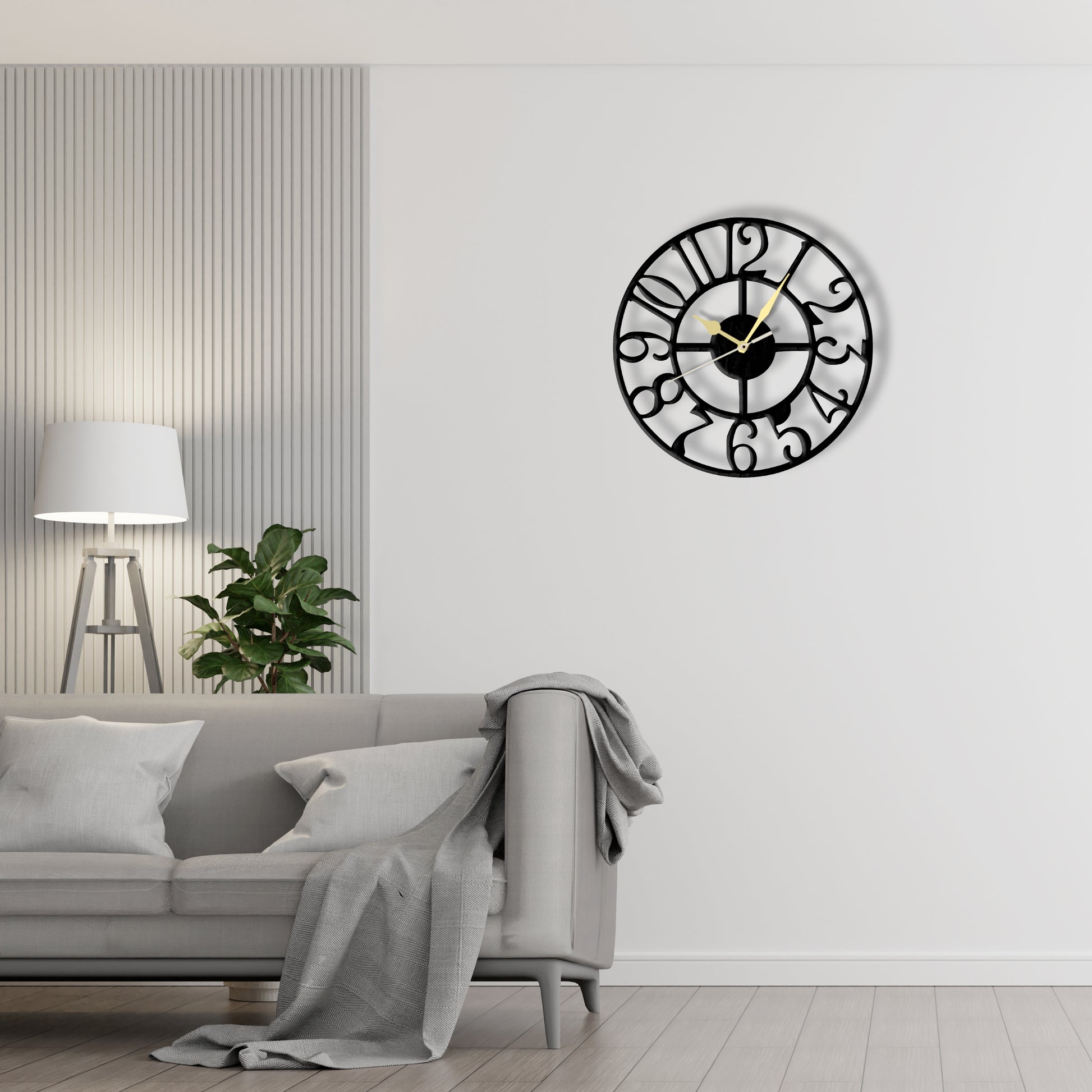 Round Minimalist Clock (v1)  Laser Cut Metal Wall Clock