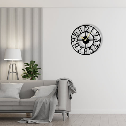 Round Minimalist Clock (v1)  Laser Cut Metal Wall Clock