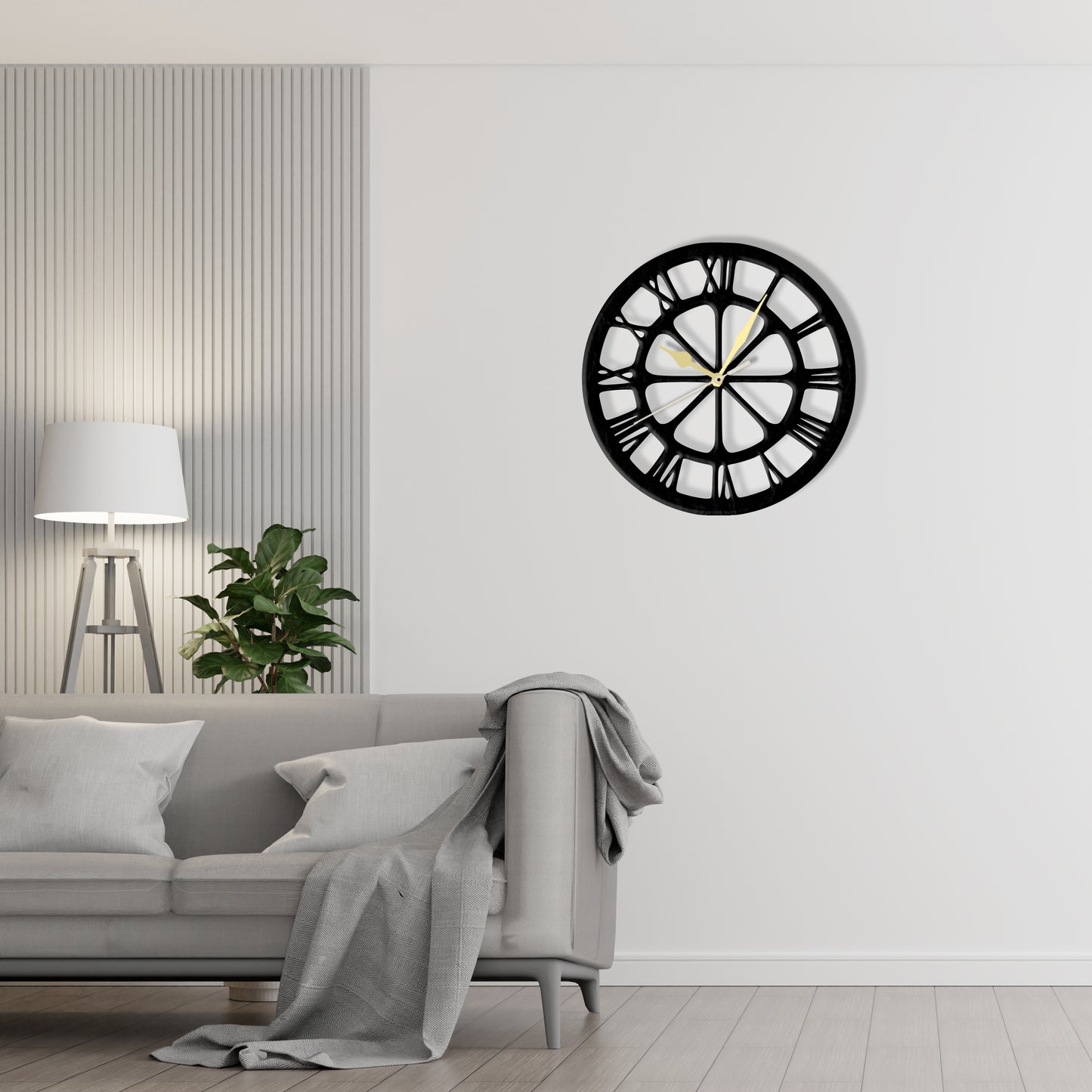 Ultra Minimalist Clock  Laser Cut Metal Wall Clock