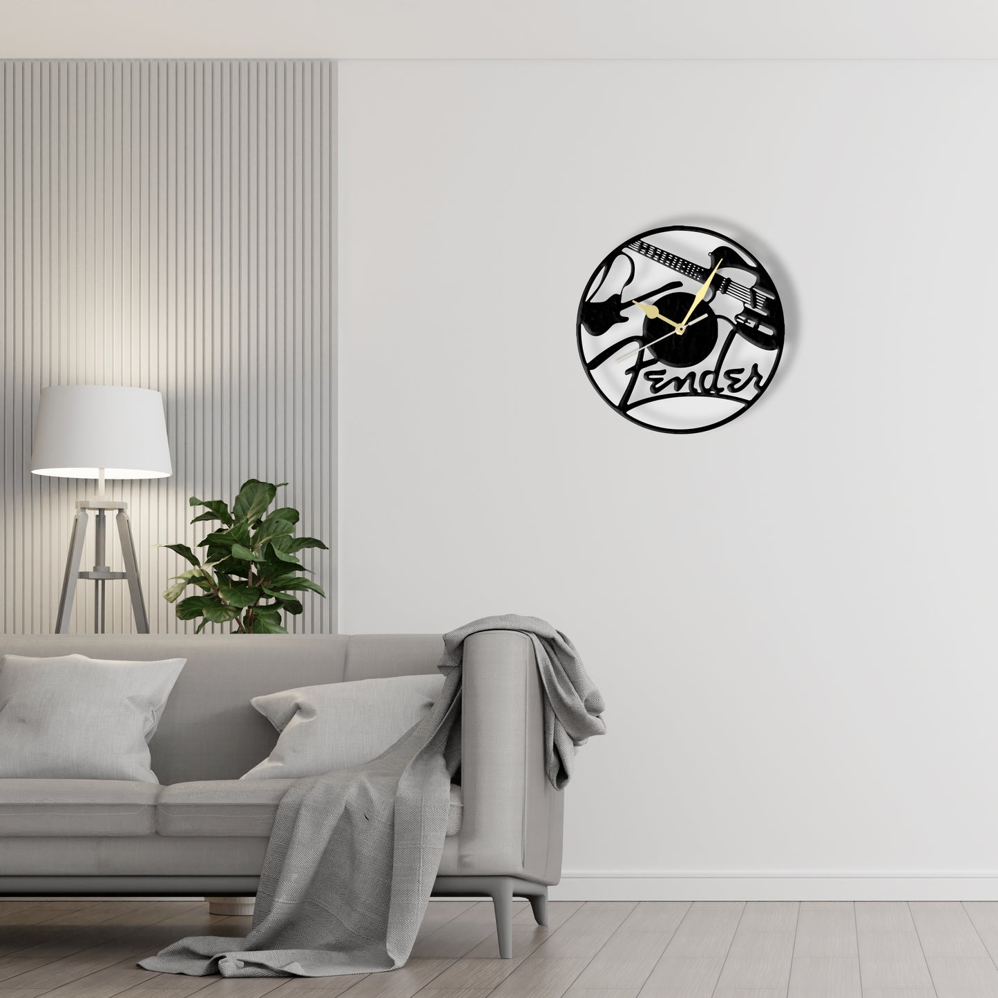 Guitar Clock  Laser Cut Metal Wall Clock