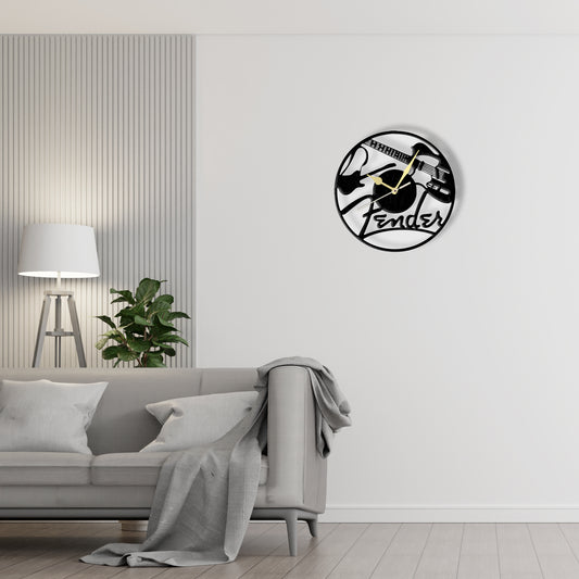 Guitar Clock  Laser Cut Metal Wall Clock