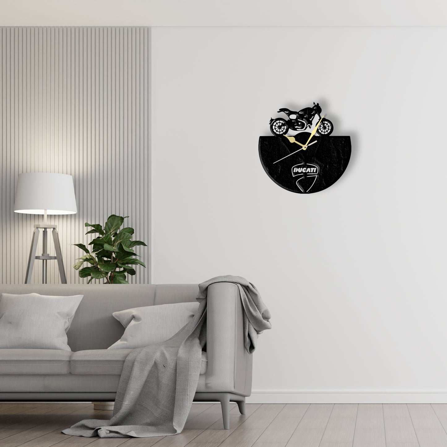 Ducati Motorcycle Clock  Laser Cut Metal Wall Clock