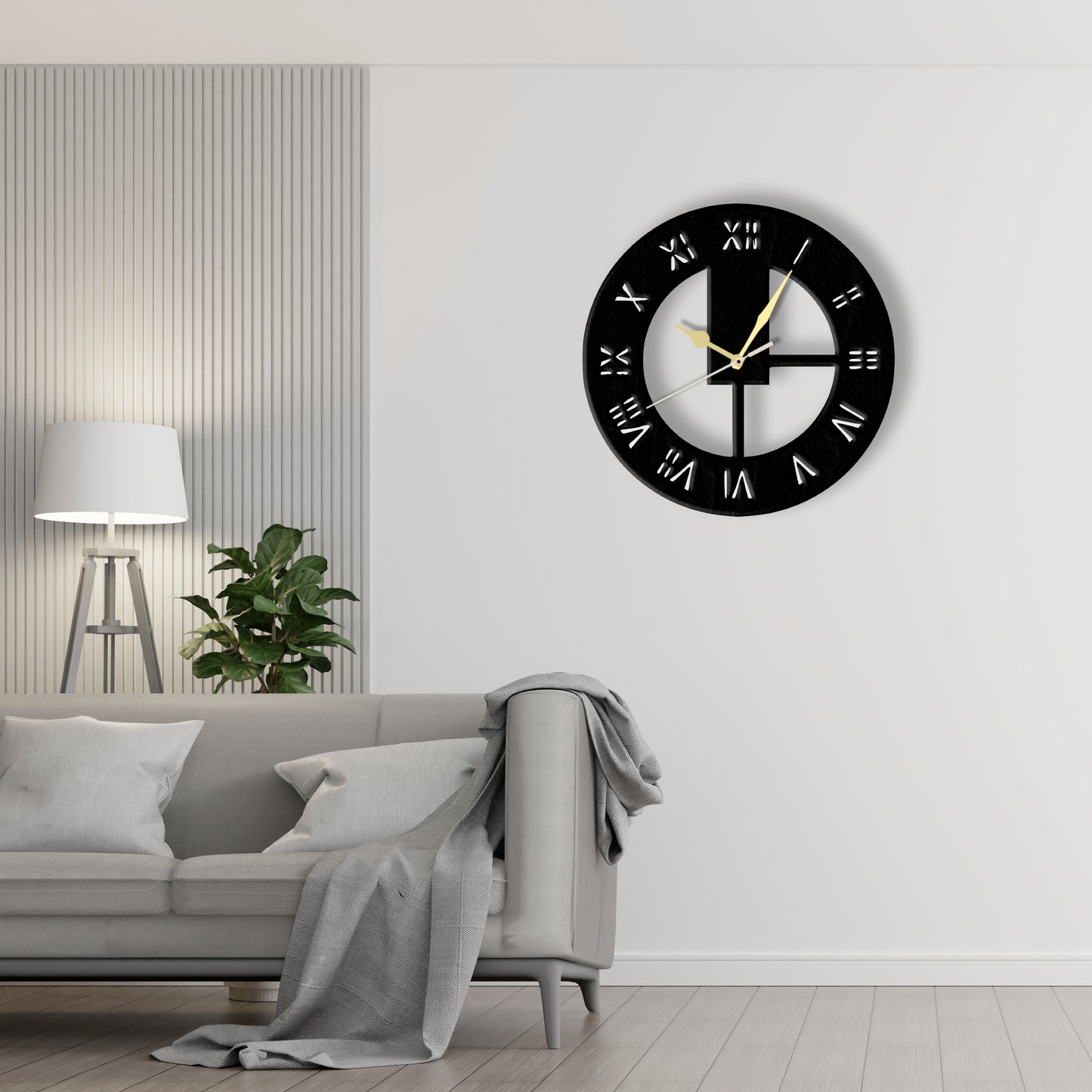 Round Minimalist Clock (v16)  Laser Cut Metal Wall Clock
