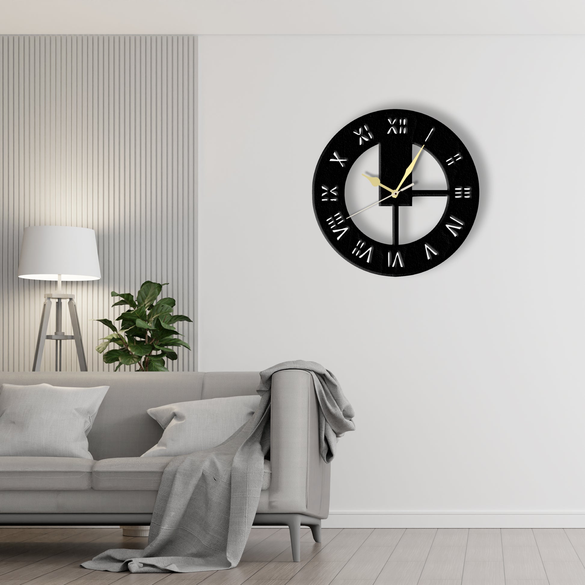 Round Minimalist Clock (v16)  Laser Cut Metal Wall Clock