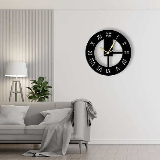 Round Minimalist Clock (v16)  Laser Cut Metal Wall Clock