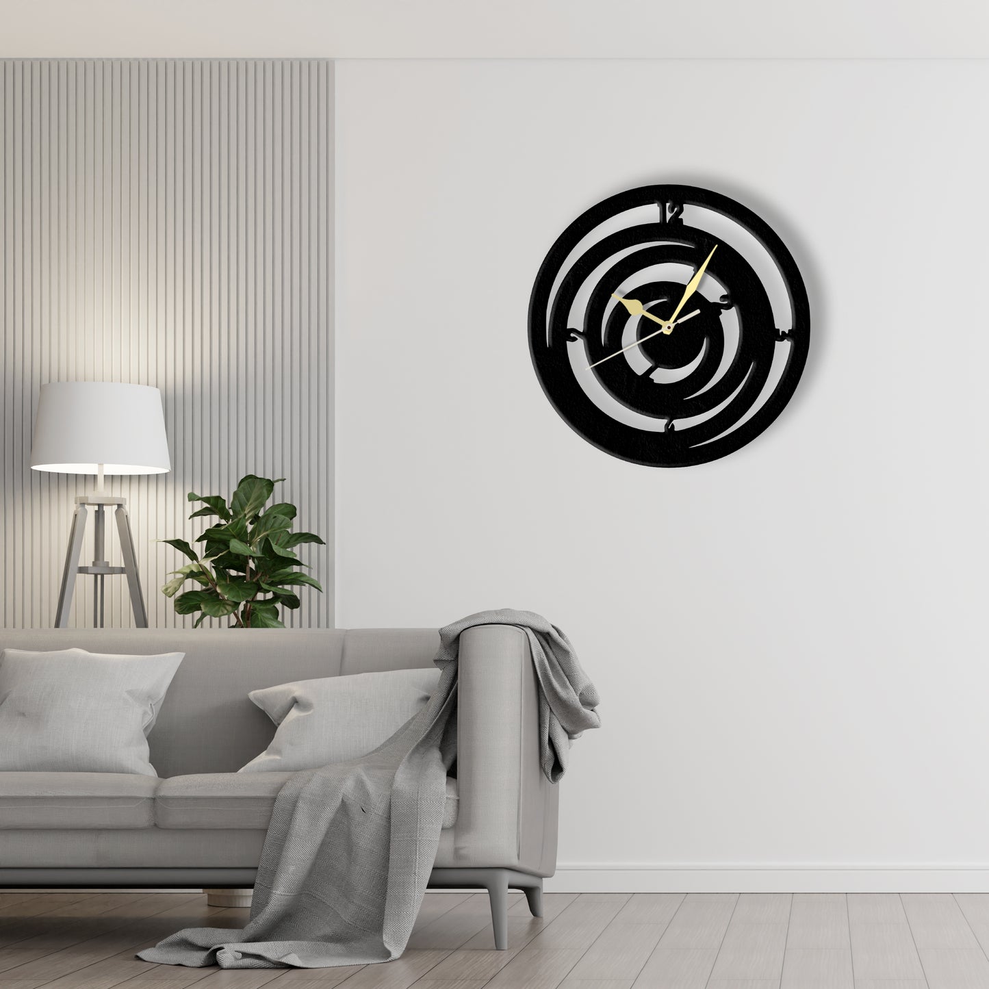 Round Minimalist Clock (v21)  Laser Cut Metal Wall Clock