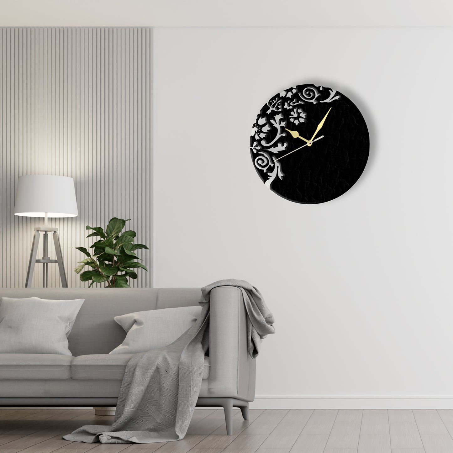 Round Minimalist Clock (v3)  Laser Cut Metal Wall Clock