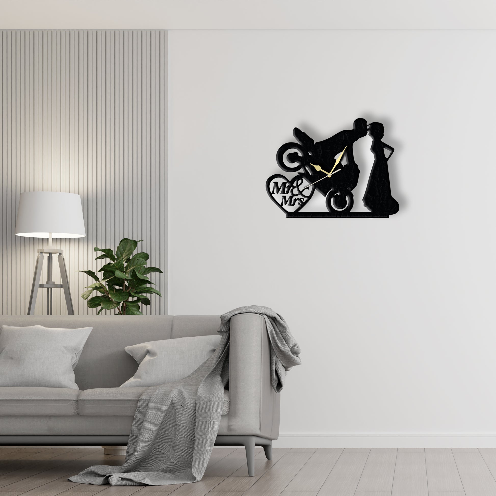 Love Couple Clock (v4)  Laser Cut Metal Wall Clock