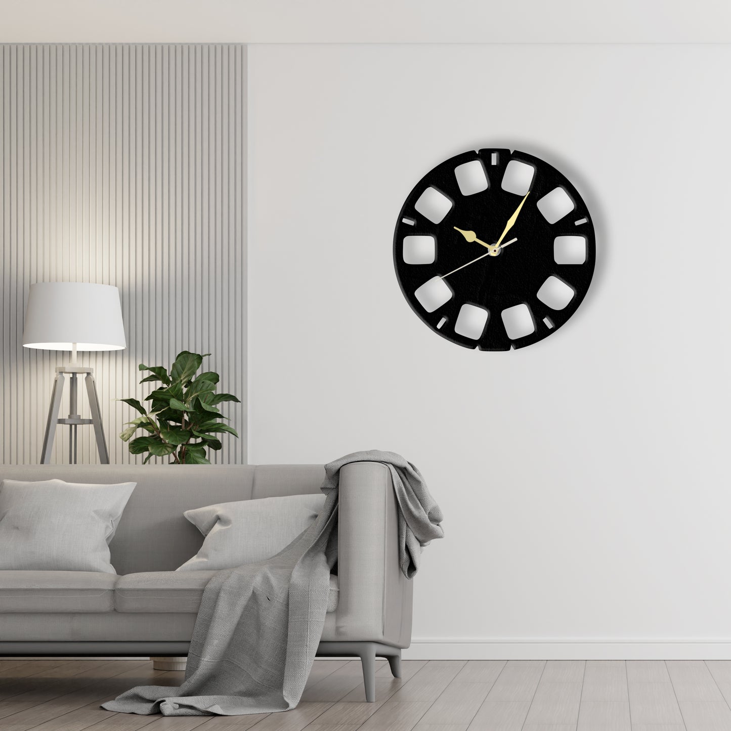 Round Minimalist Clock (v39)  Laser Cut Metal Wall Clock