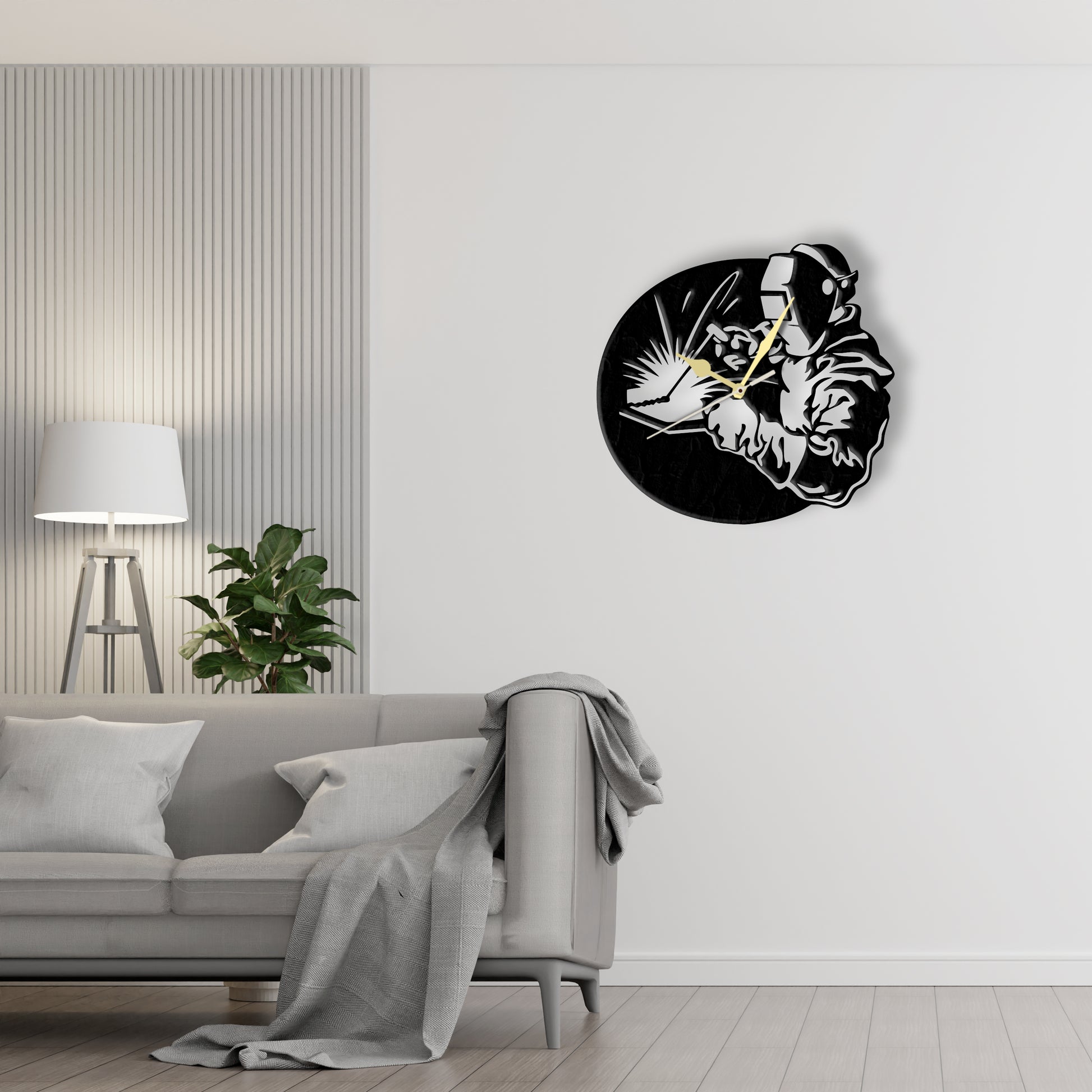 Welding Shop Clock  Laser Cut Metal Wall Clock