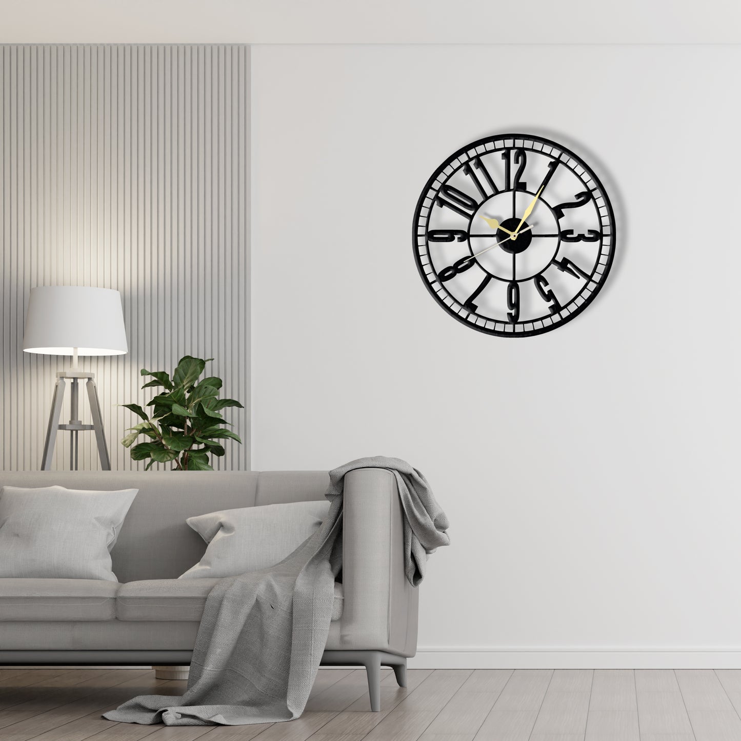 Round Minimalist Clock (v6)  Laser Cut Metal Wall Clock
