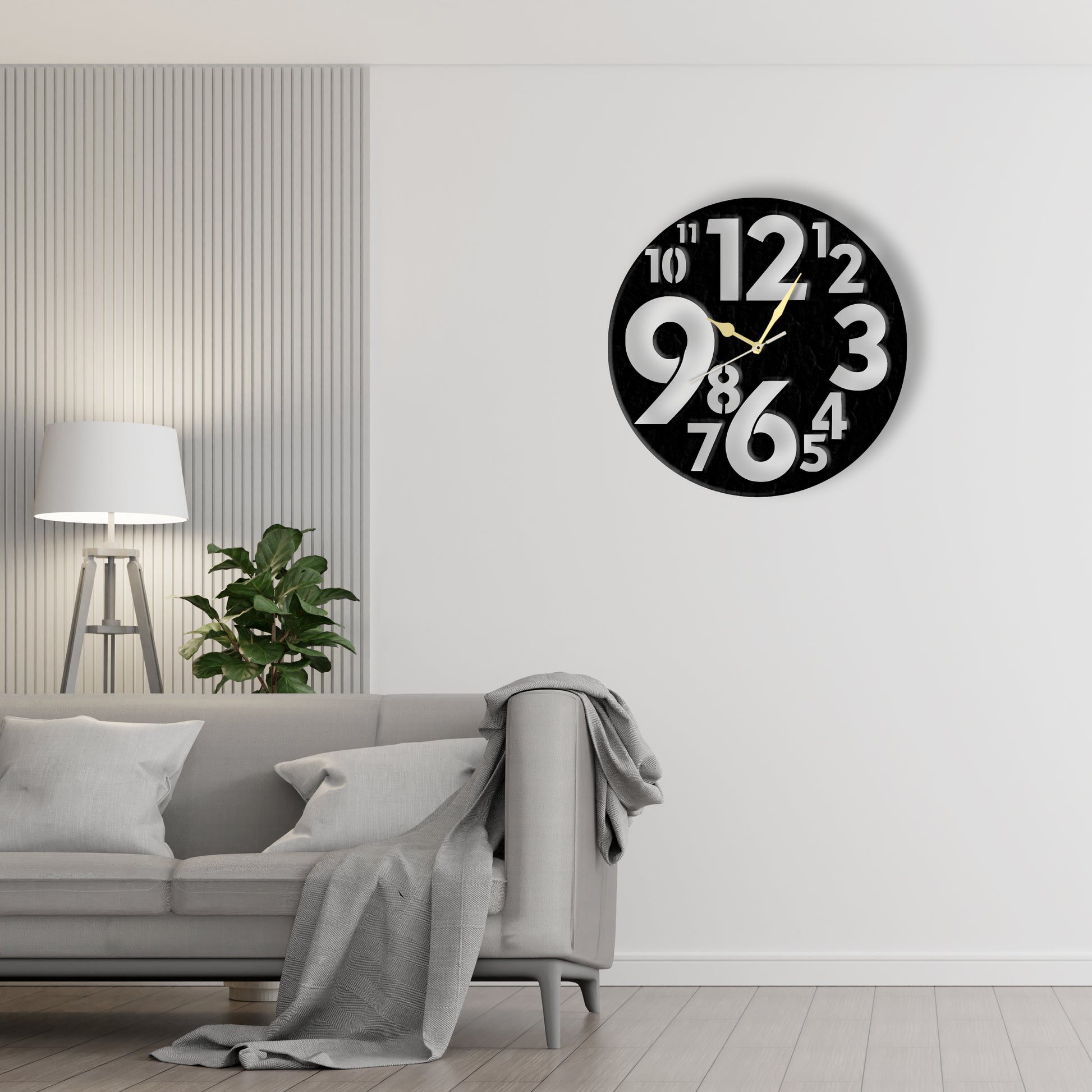 Round Minimalist Clock (v60)  Laser Cut Metal Wall Clock