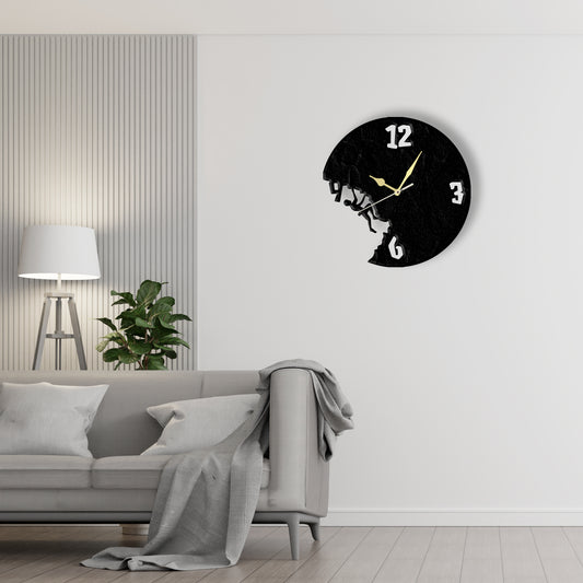 Rock Climber Clock (v2)  Laser Cut Metal Wall Clock