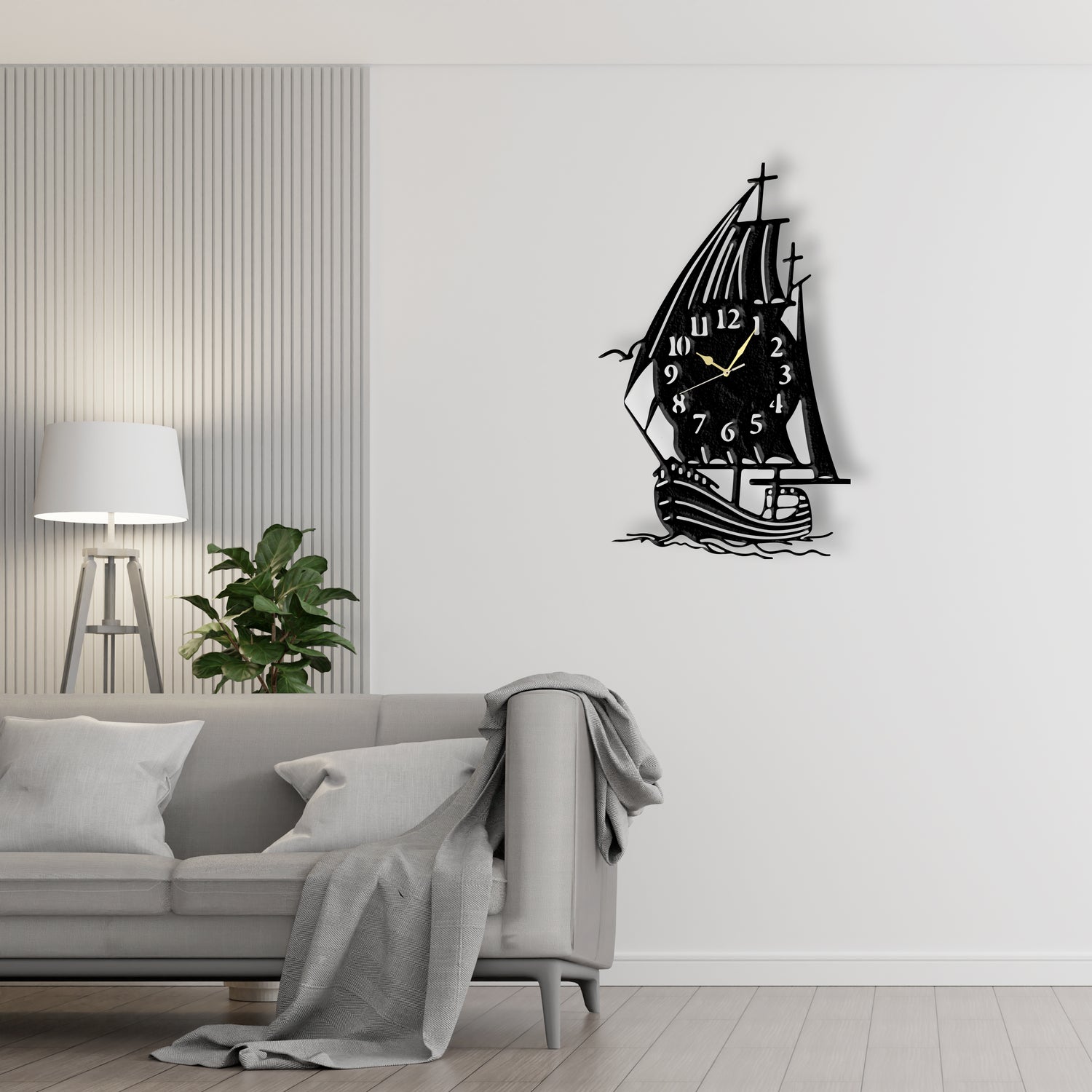 Sailor Anchor Clock  Laser Cut Metal Wall Clock