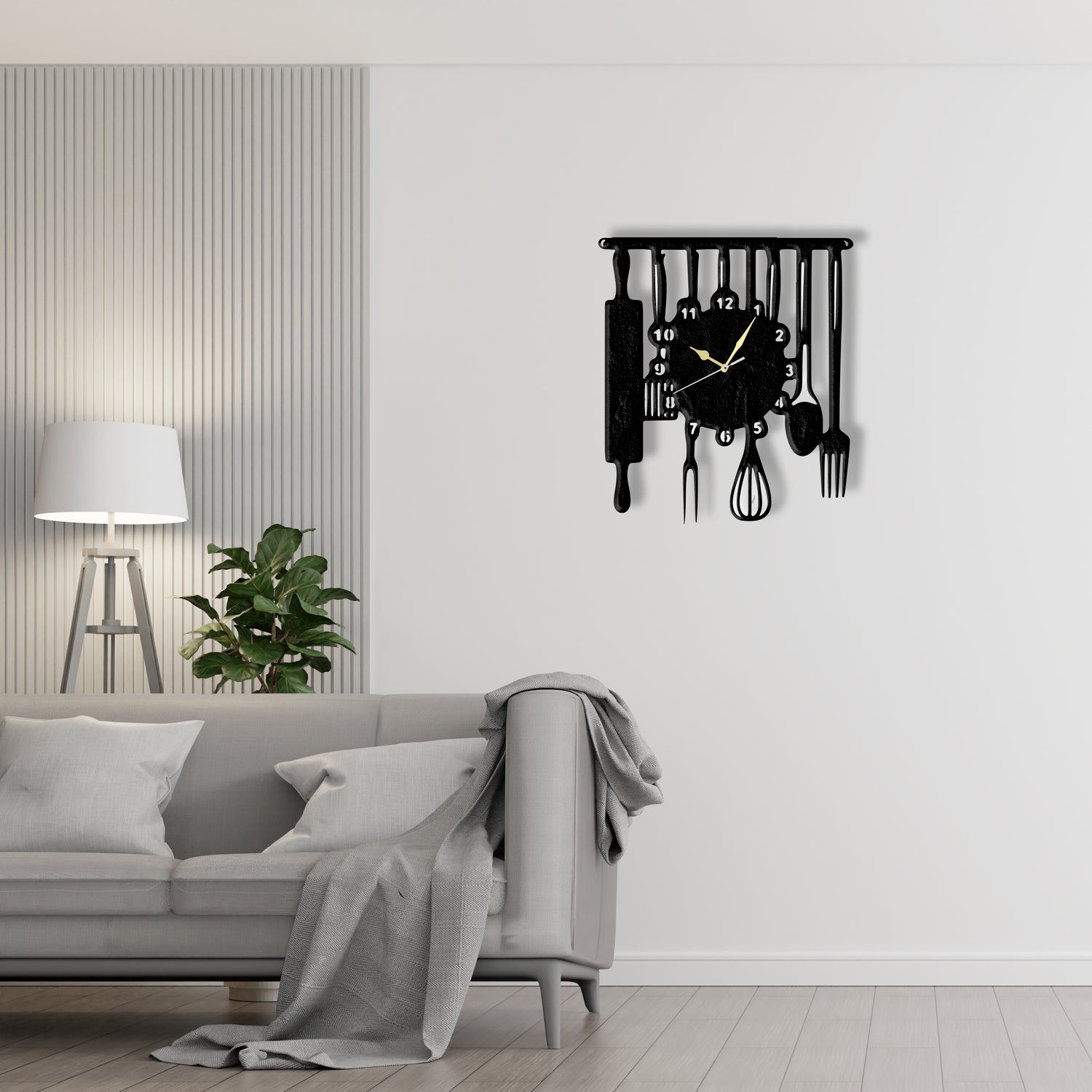 Kitchen Clock (v2)  Laser Cut Metal Wall Clock