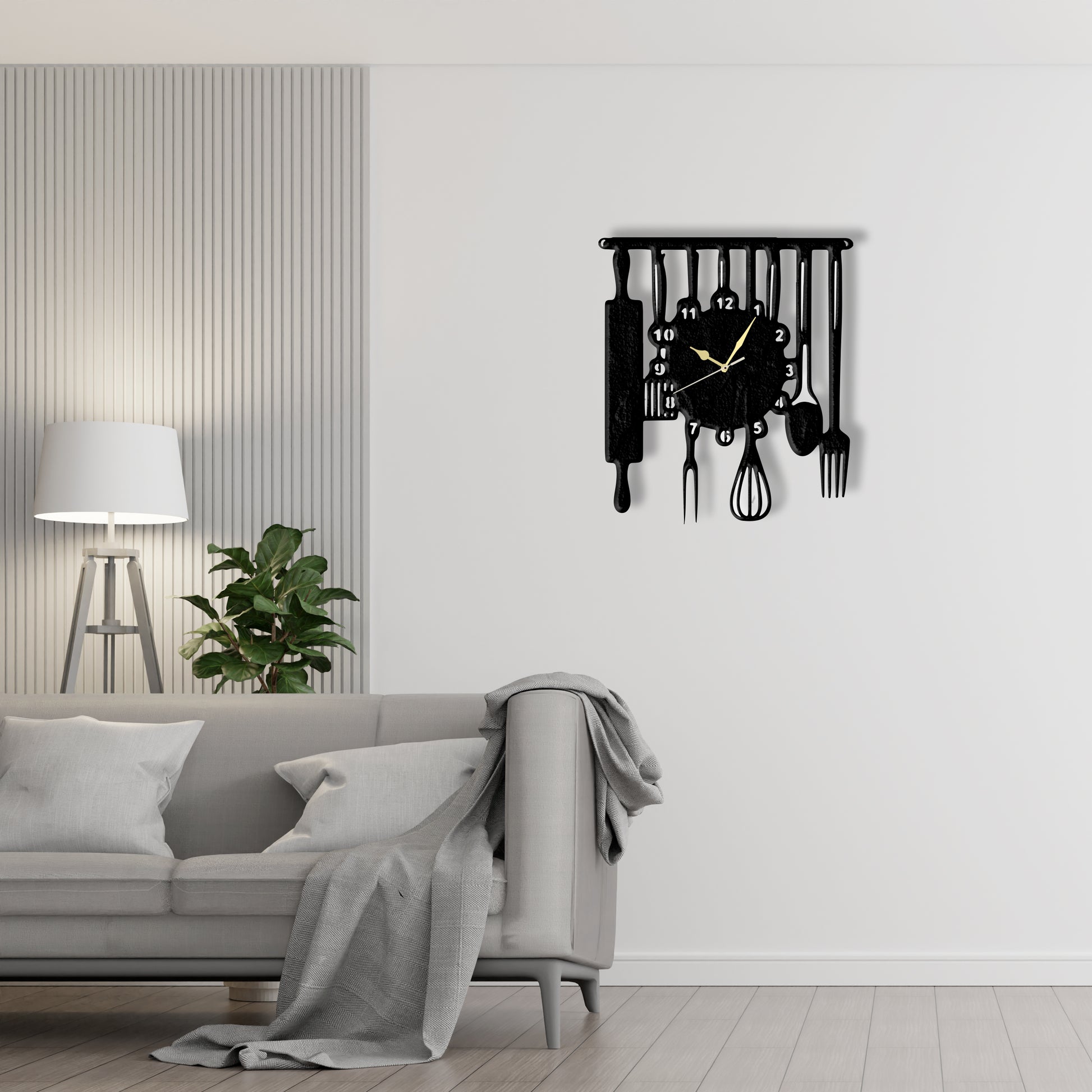 Kitchen Clock (v2)  Laser Cut Metal Wall Clock