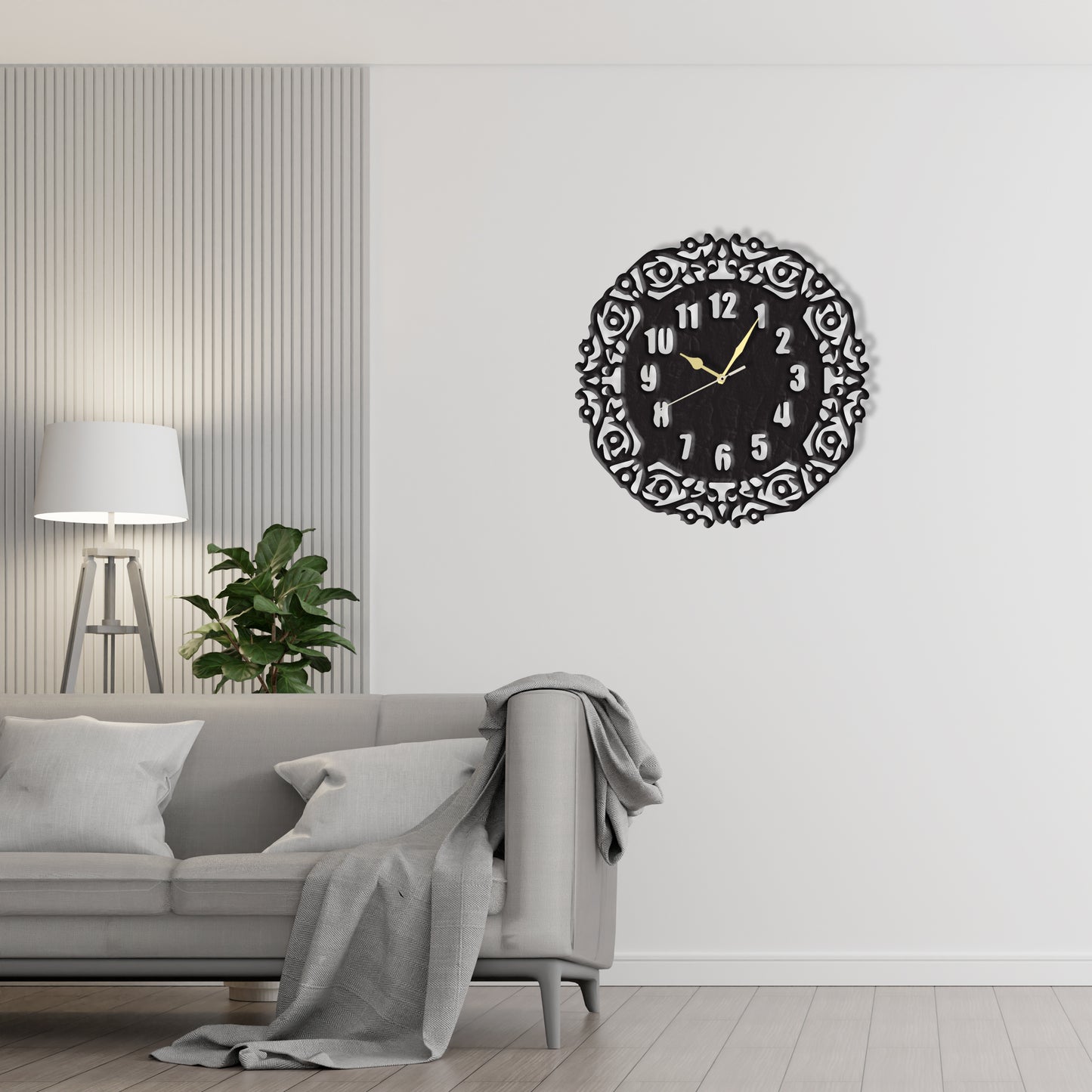 Outer Ring Design Clock  Laser Cut Metal Wall Clock