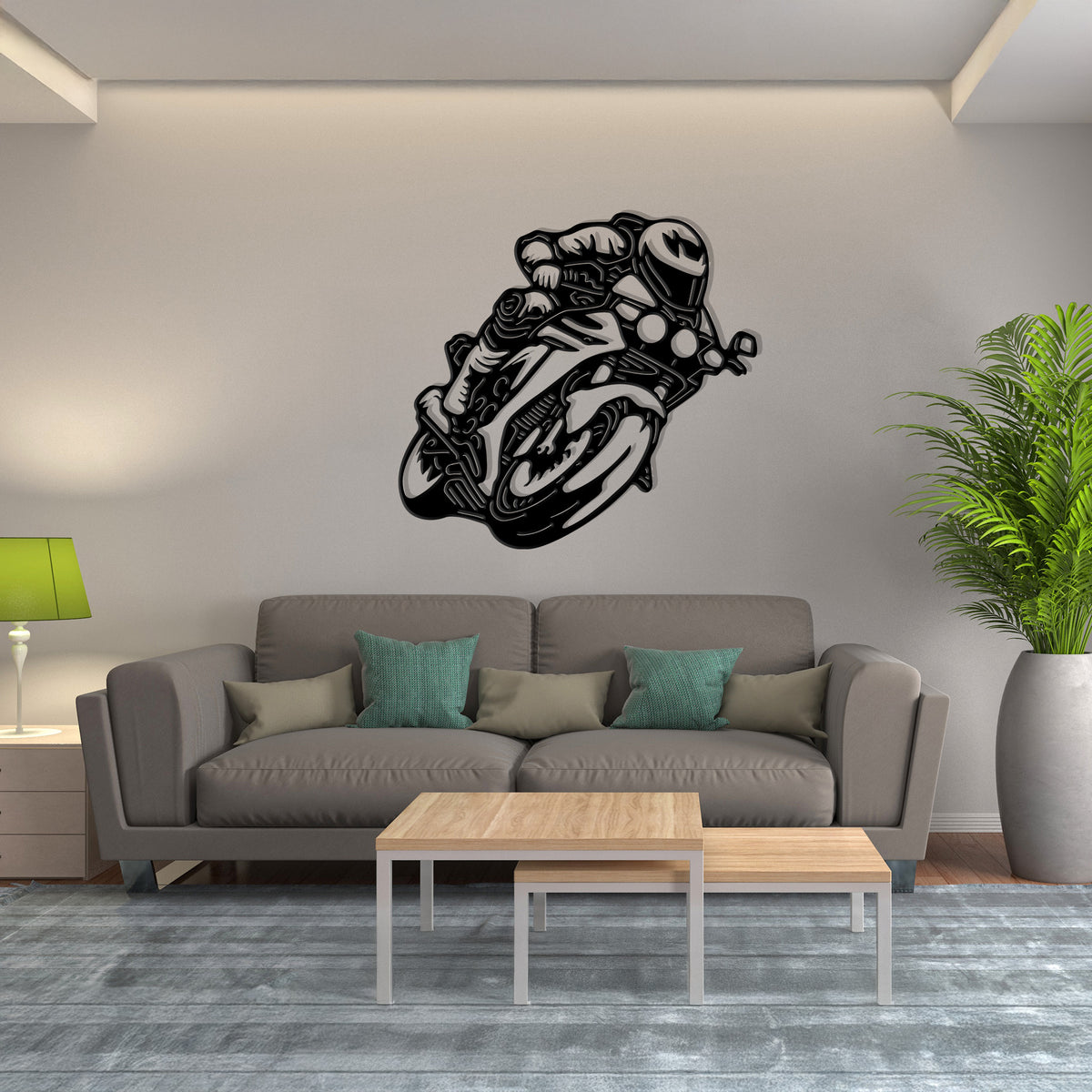 Sport Bike with Rider - BMW S1000RR Style