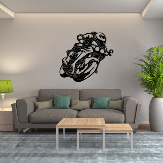 Sport Bike with Rider - BMW S1000RR Style