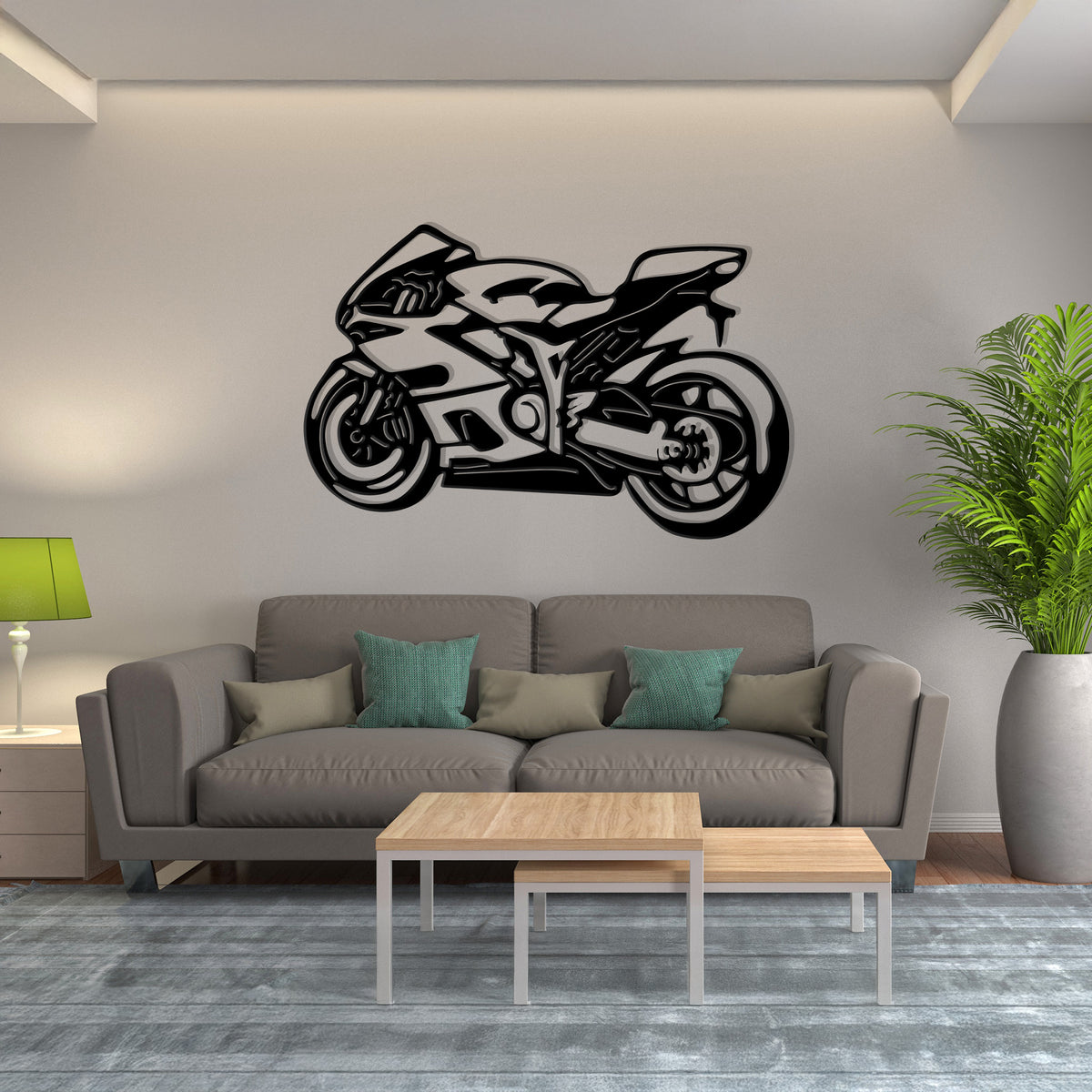 Sport Bike with Rider - Cornering Lean