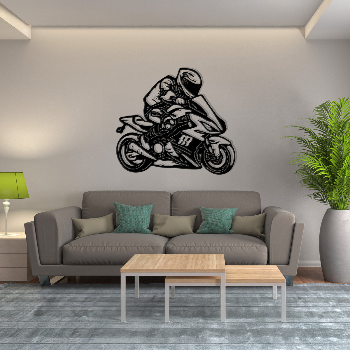 Sport Bike with Rider - Superbike Cornering