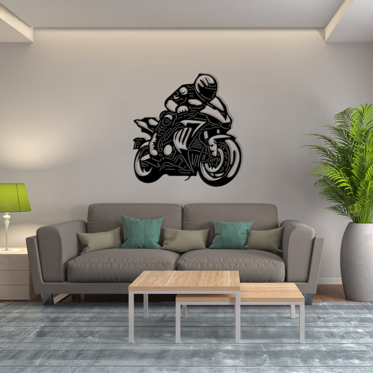 Sport Bike with Rider - Suzuki GSX-R Style