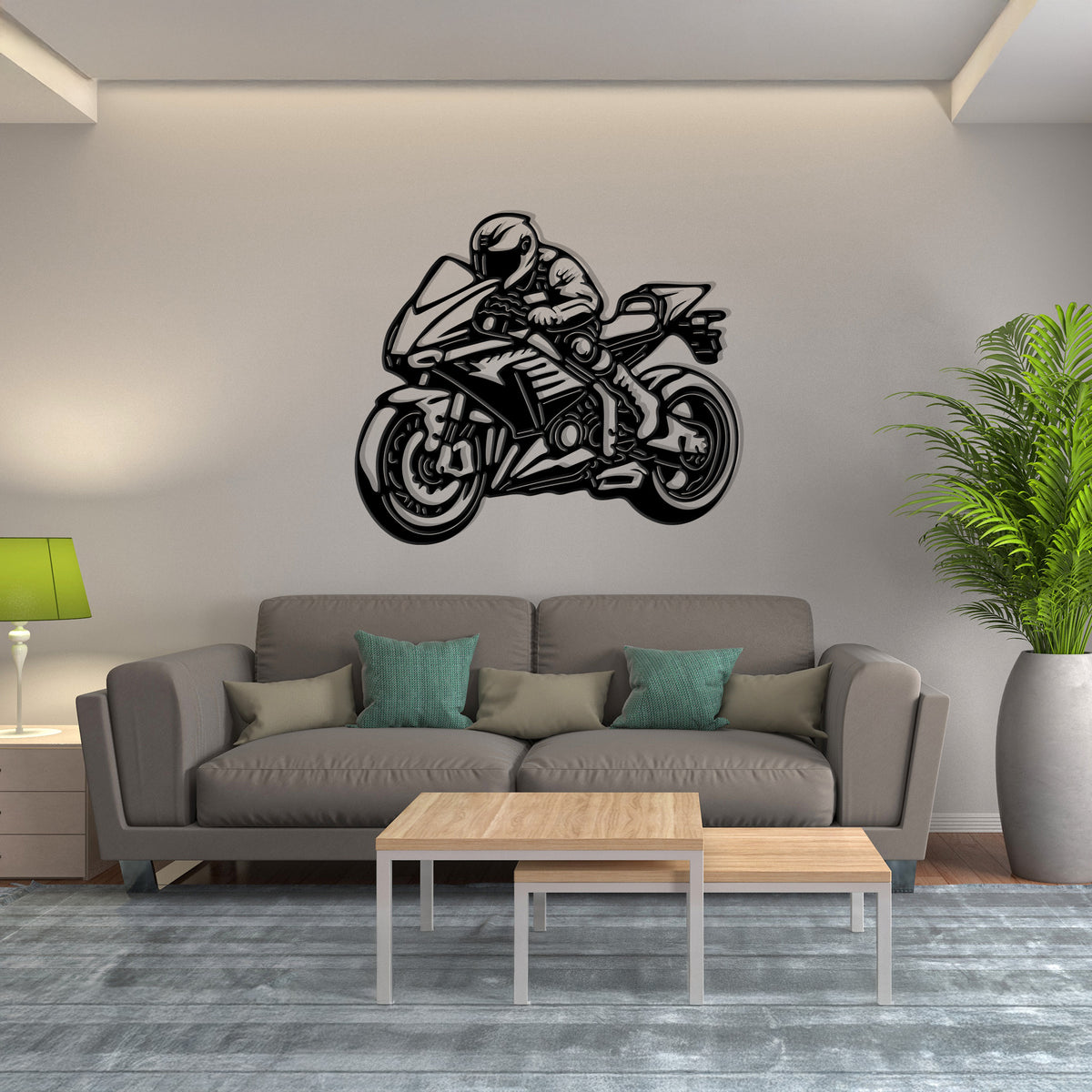 Sport Bike with Rider - Track Day Pose