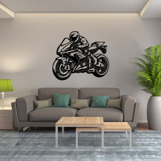 Sport Bike with Rider - Track Day Pose