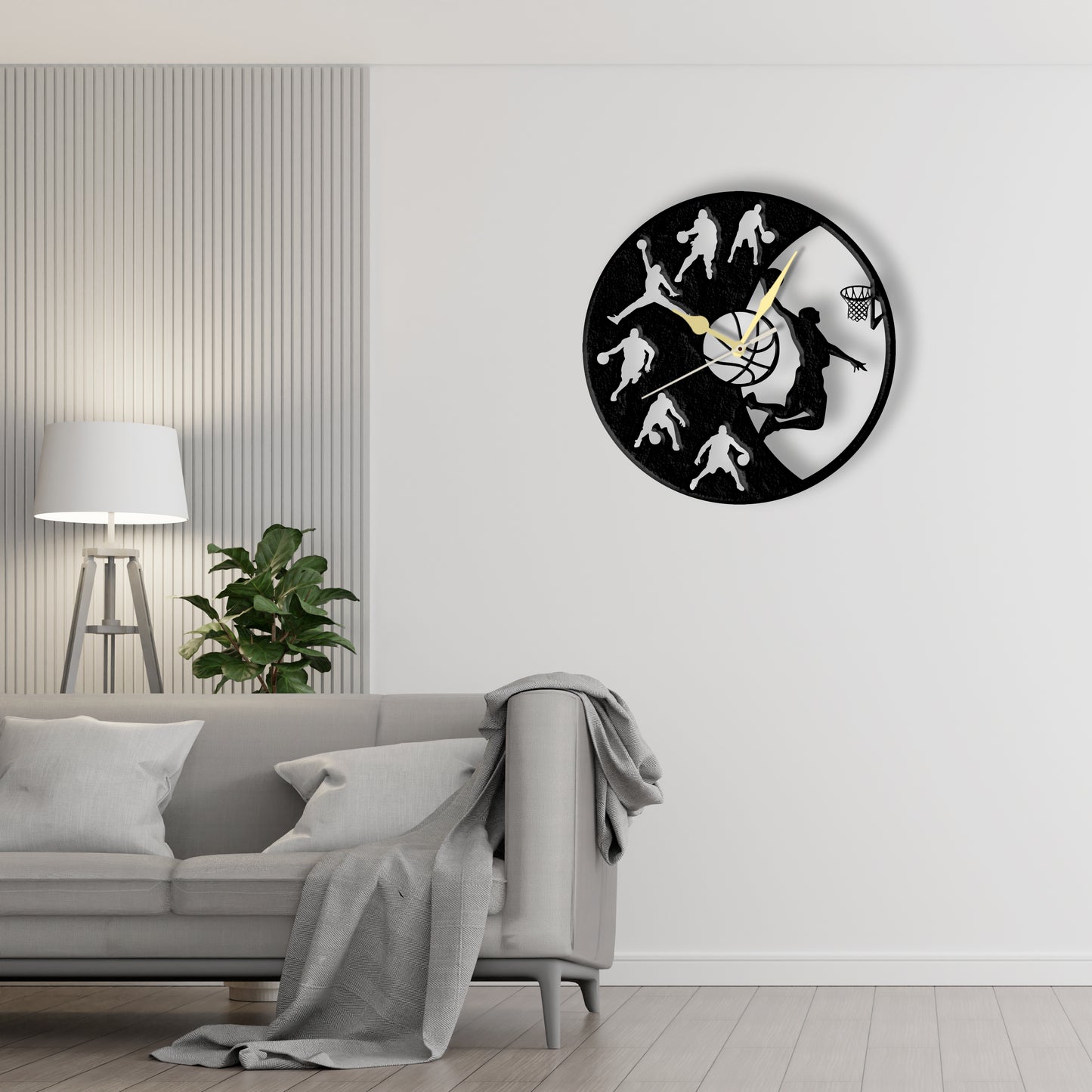 Basketball Clock  Laser Cut Metal Wall Clock