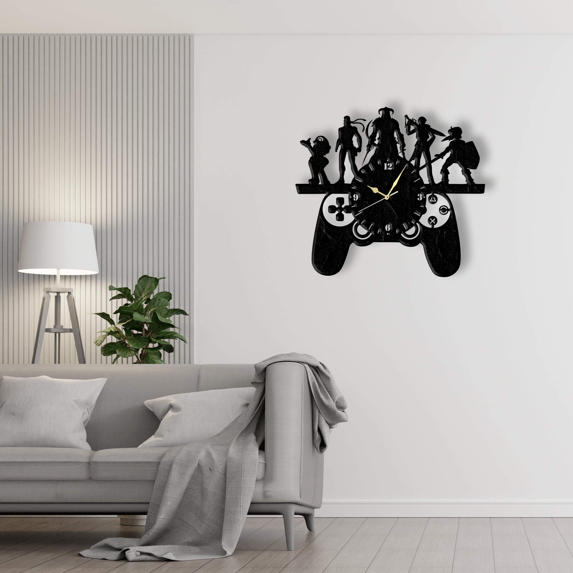 Gamer Controller Clock  Laser Cut Metal Wall Clock