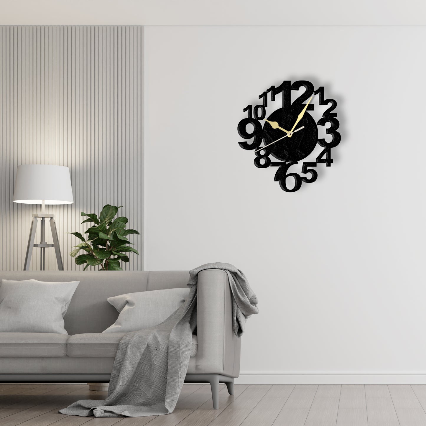 Numeric Dial Clock  Laser Cut Metal Wall Clock