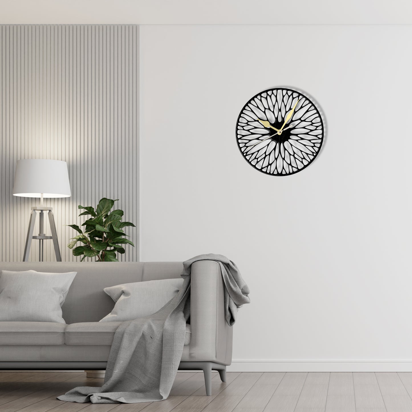 Open Frame Minimalist Clock  Laser Cut Metal Wall Clock