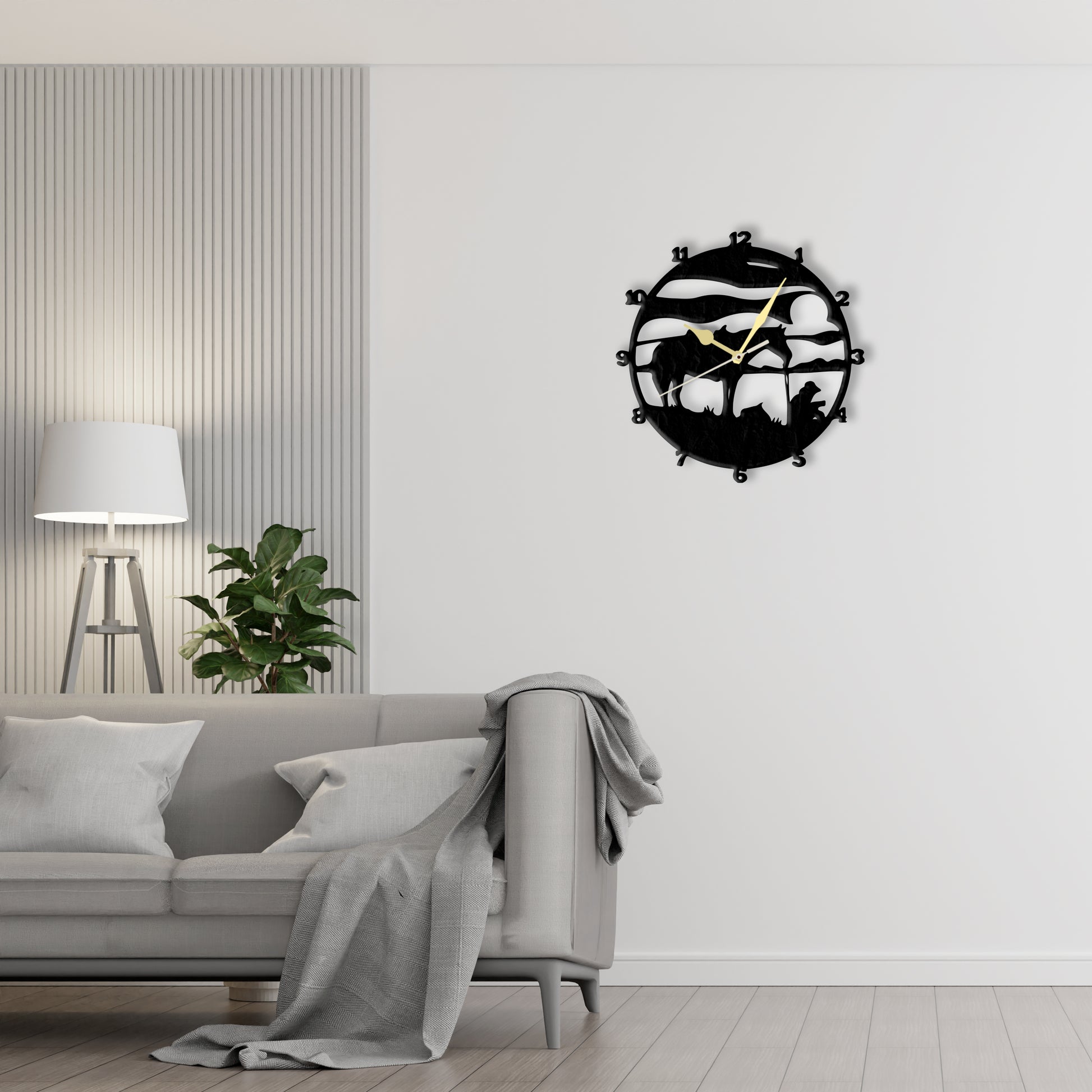 Cowboy Silhouette Clock  Laser Cut Metal Wall Clock