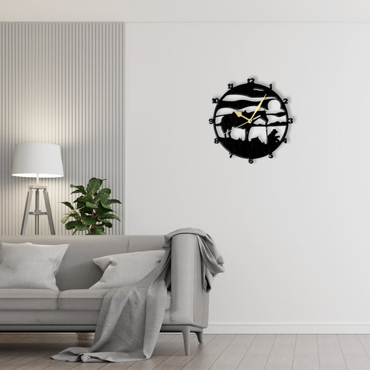 Cowboy Silhouette Clock  Laser Cut Metal Wall Clock