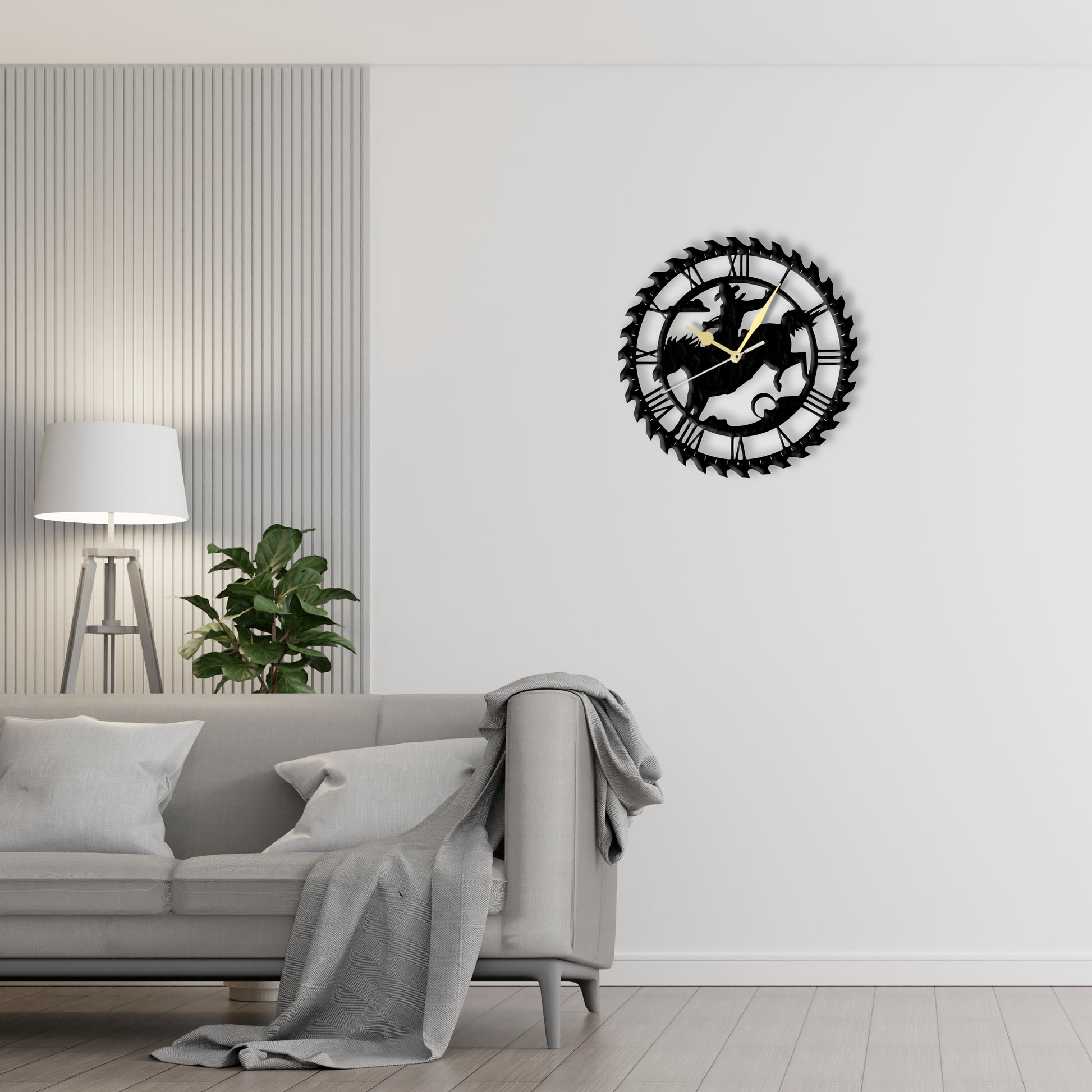 Cowboy Clock (v2)  Laser Cut Metal Wall Clock
