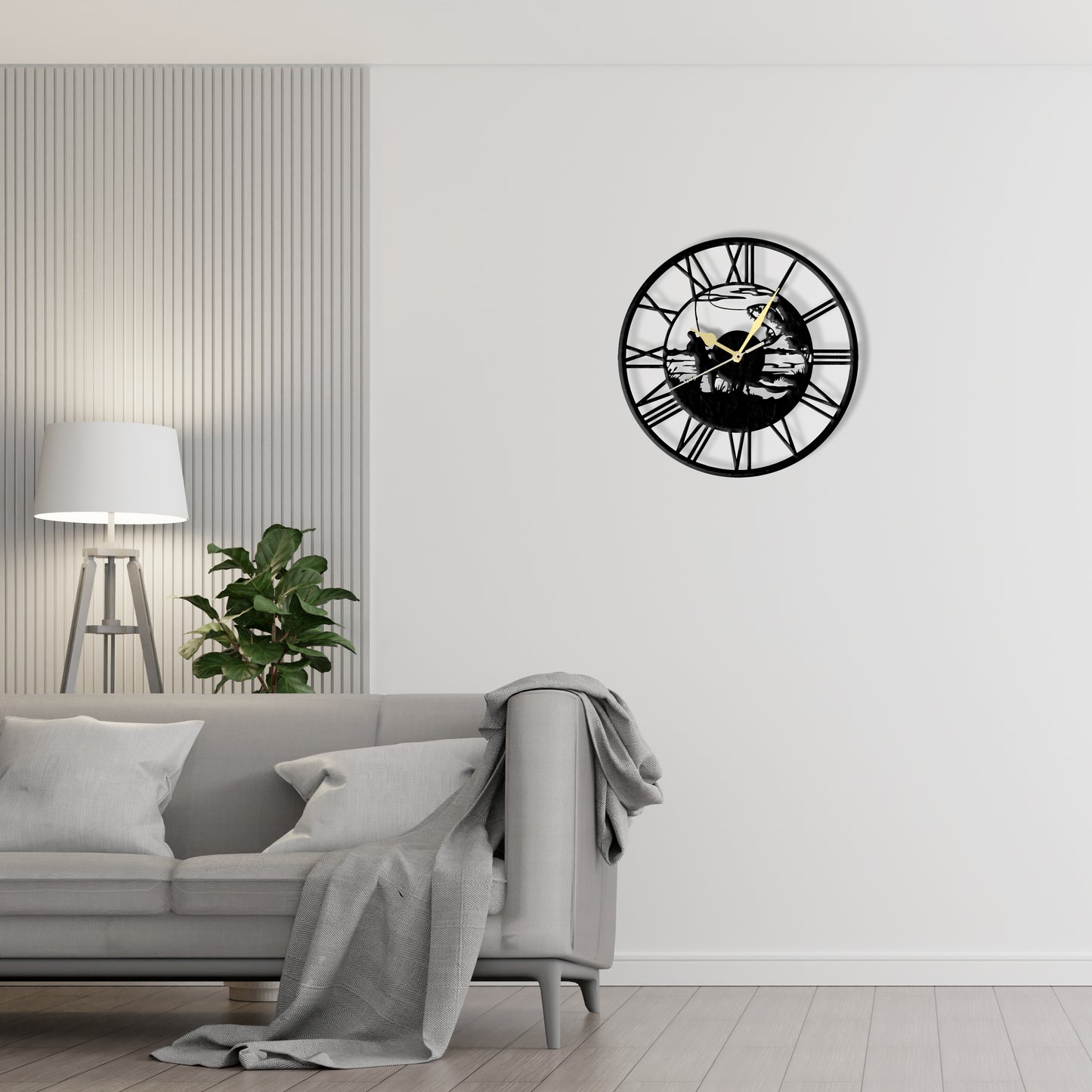 Fish Clock  Laser Cut Metal Wall Clock
